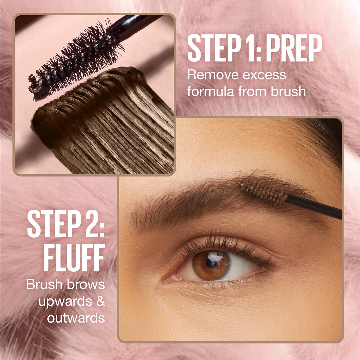 Maybelline Superfluff Volumizing Brow Mousse, All Day Tinted Brow Gel For Soft Full Brows, Deep Brown, 1 Count