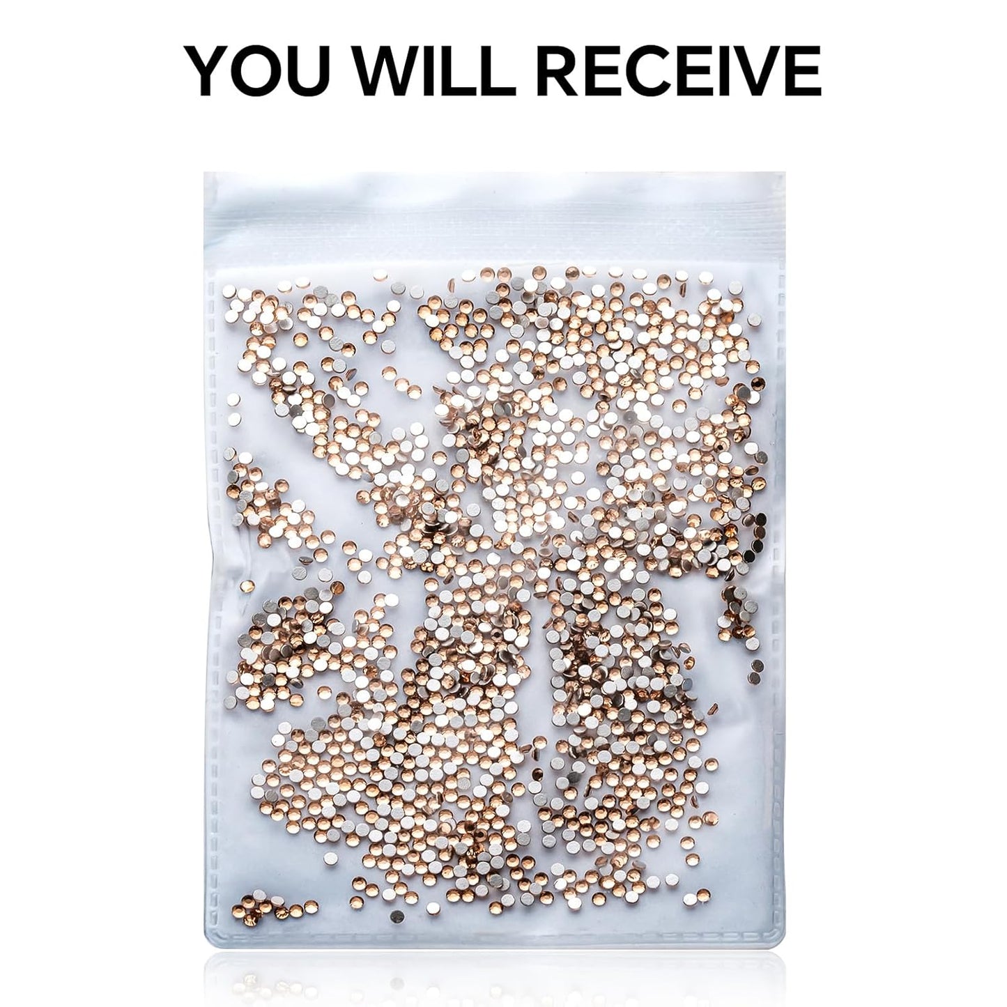 1440Pcs Champagne Crystal Rhinestones,Glass Flatback Rhinestones Gemstones Small for Nail Face Makeup Art Crafts Clothes Decoration -(SS4,1.6mm,Champagne)