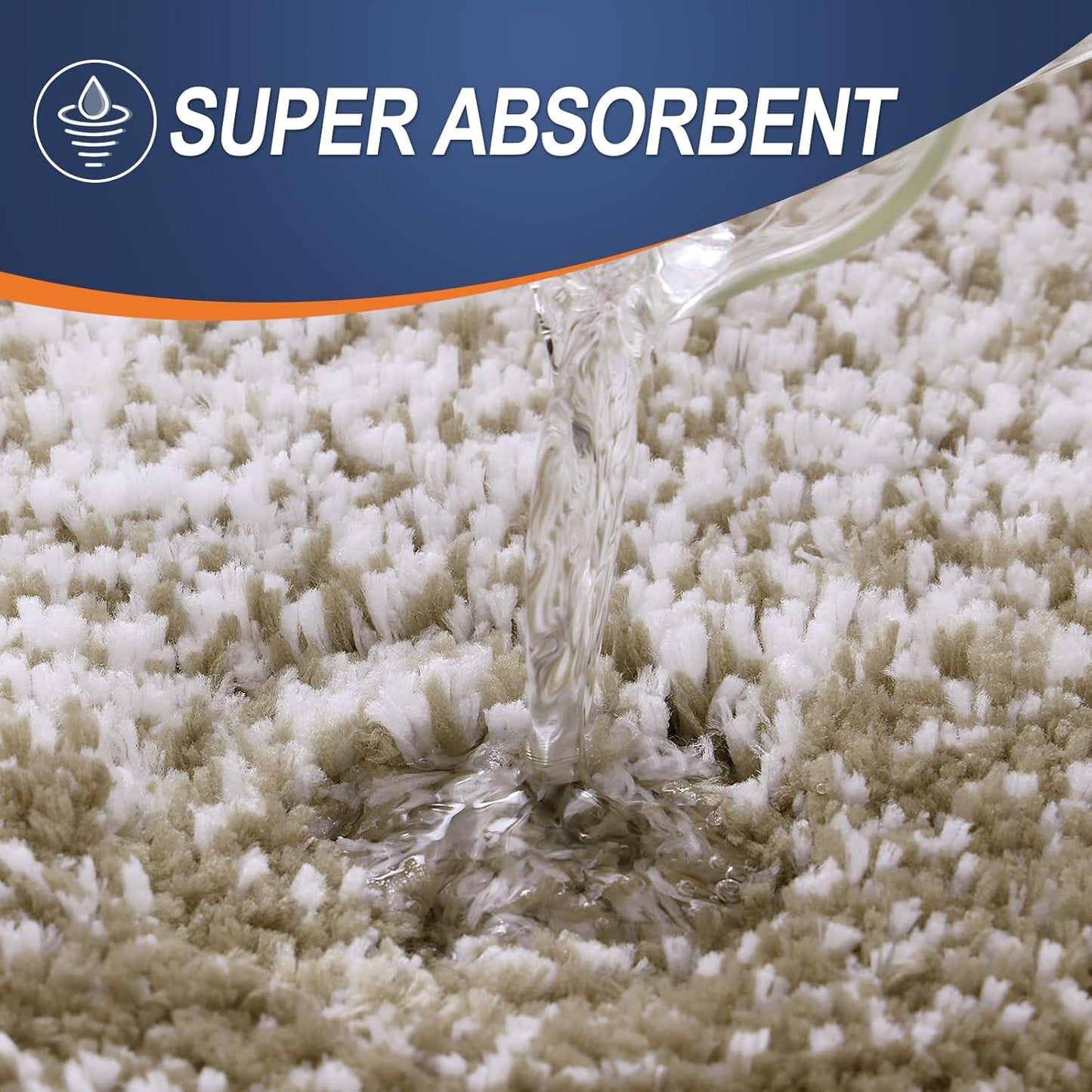 OLANLY Luxury Toilet Rugs U-Shaped 24x20, Extra Soft and Absorbent Microfiber Bathroom Rugs, Non-Slip Plush Shaggy Bath Mat, Machine Wash Dry, Contour Bathroom Mats for Toilet Base, Coffee