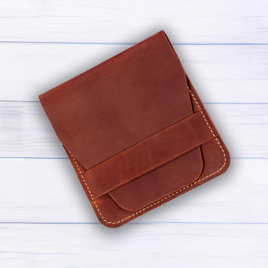 Leather Manicure Set Case Grooming Kit Organizer (Light Brown)