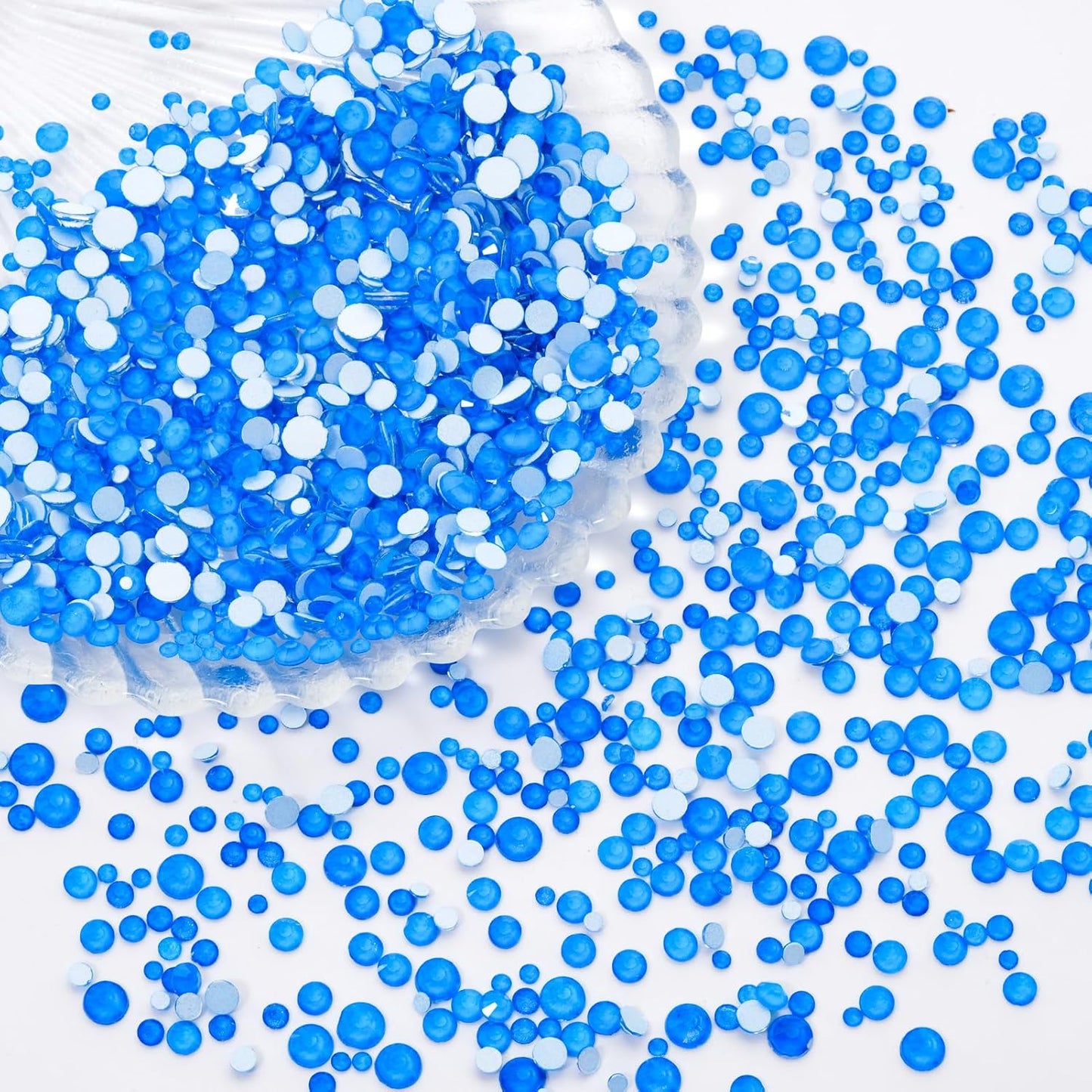 Neon Blue Flatback Rhinestones, Glass Rhinestones for Nail Art and Craft, Glue Fix, Loose Crystal Gemstones(Neon Blue, SS30, 288pcs, 6.4-6.6mm)