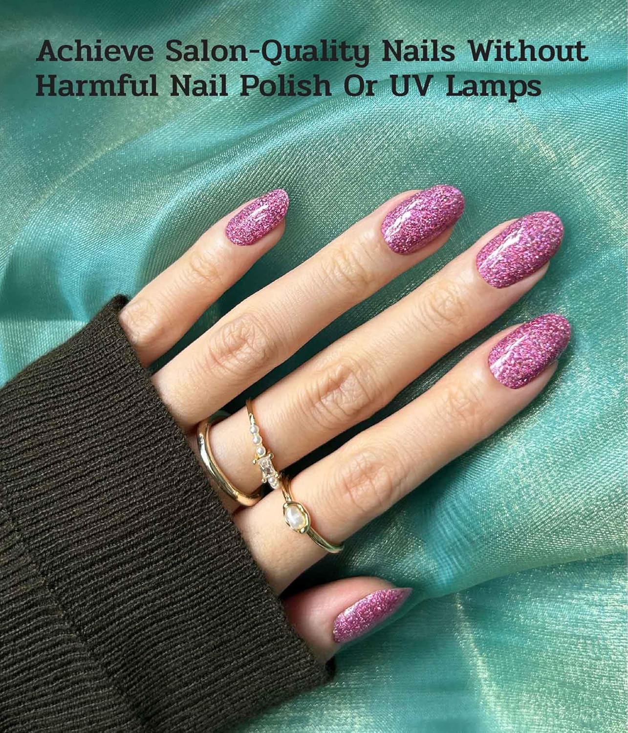 Nail Polish Strips - 22 Pcs Salon Quality Gel Nail Stickers - Long Lasting Wraps (Cherry ICY)