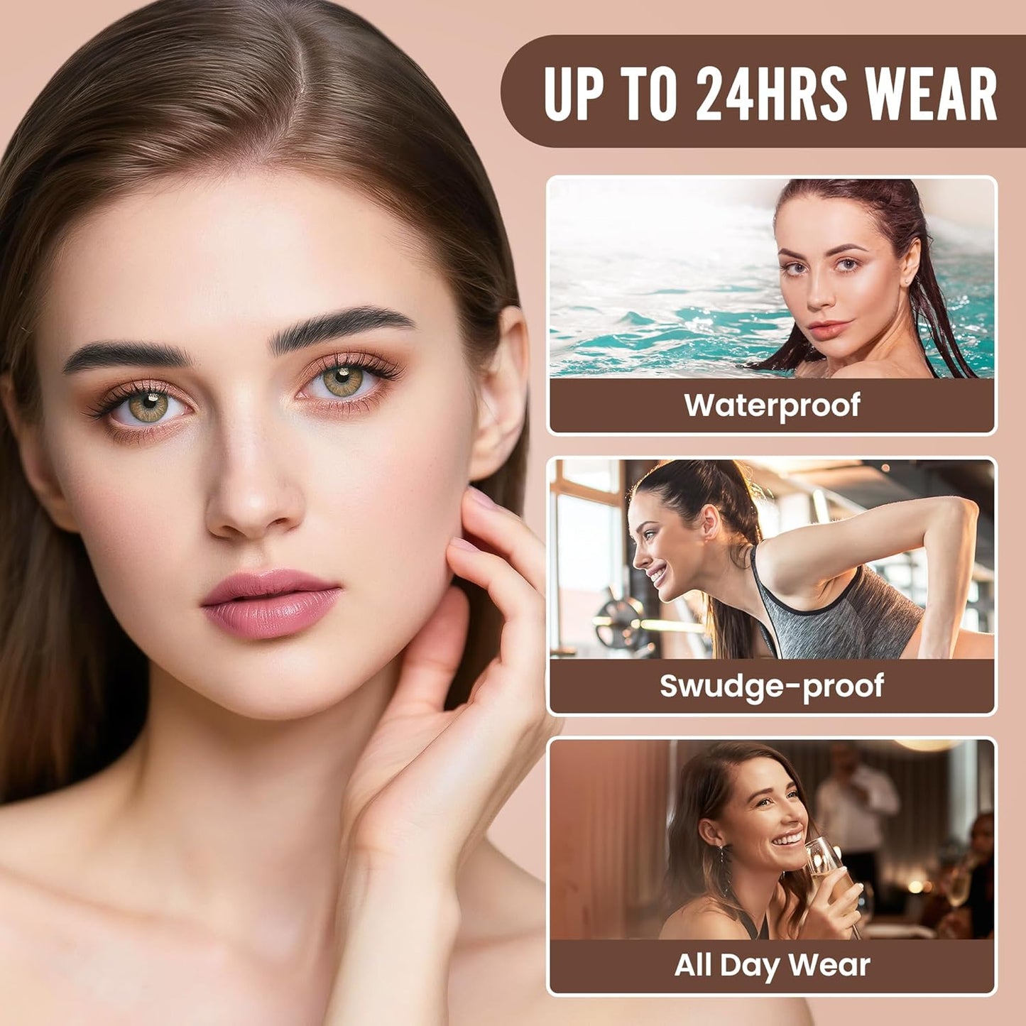 AWROSE Eyebrow Pencil, 2 Pack 3D Waterproof Microblading Eyebrow Pen 4 Fork Tip Tattoo Pencil, Precise Natural Magic Eye Brow Pen with Hair Like Strokes, 4 Points Multi-Used Eye Brow Pencils for Women