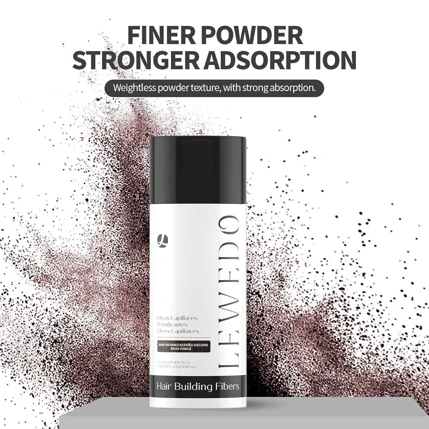 Hair Building Fibers 25G with Precision Spray Applicator - Electrostatic Adsorption for Instant Thicker Hair, Waterproof & Natural Look, Suitable for Men & Women (Black)