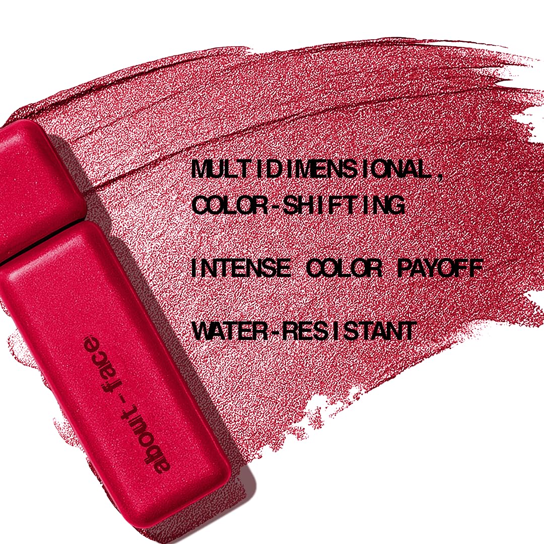 aboutface Fractal Glitter Eye Paint Cherie – Smudge-Proof, Long-Lasting Liquid Eyeshadow – Intense Sparkle with Mousse Texture – Vegan, Cruelty-Free – 0.13 oz (Hot Pink Red)