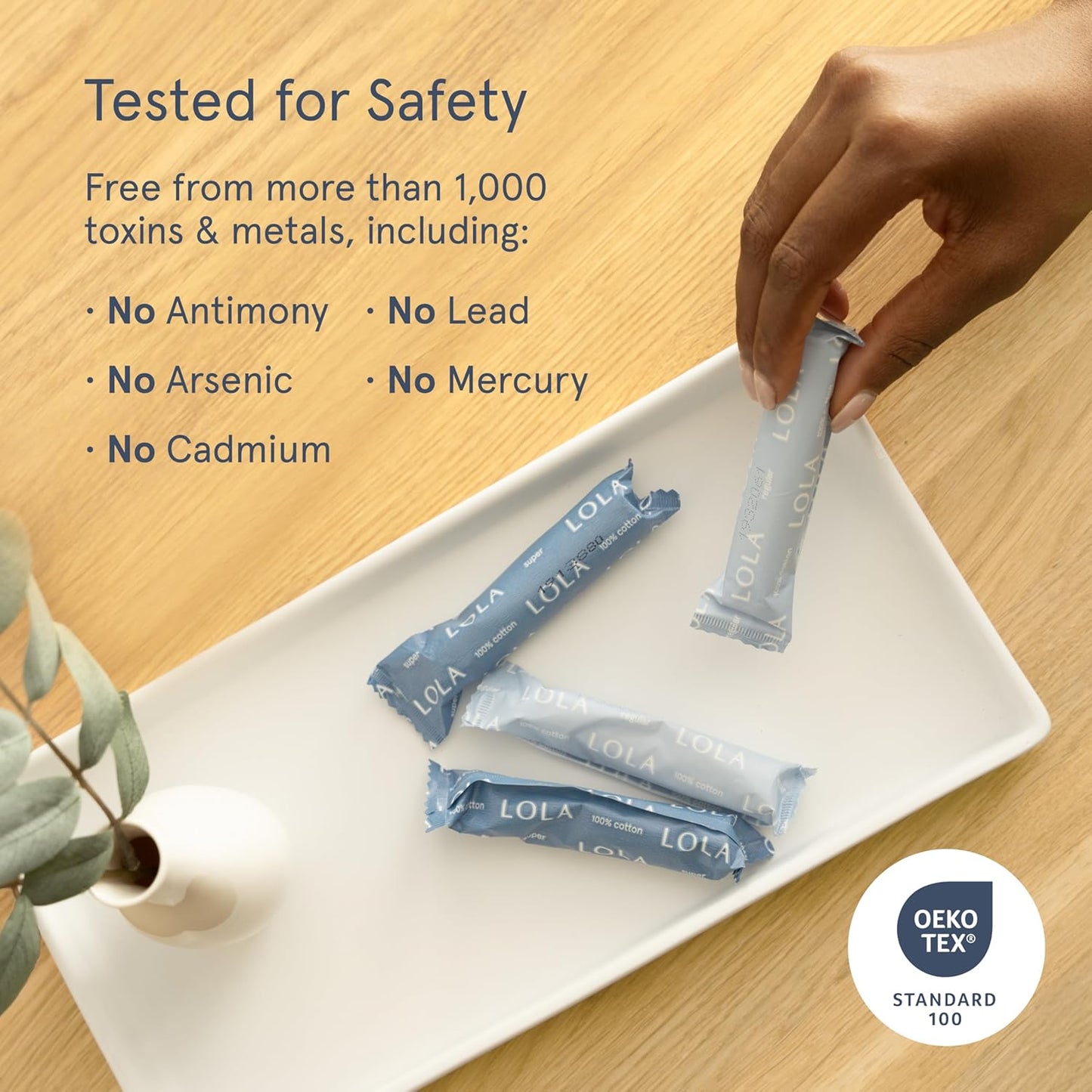 LOLA Organic Cotton Tampons, 8 Count - Super Non-Toxic Tampons, Period Feminine Hygiene Products, HSA FSA Approved Products Feminine Care