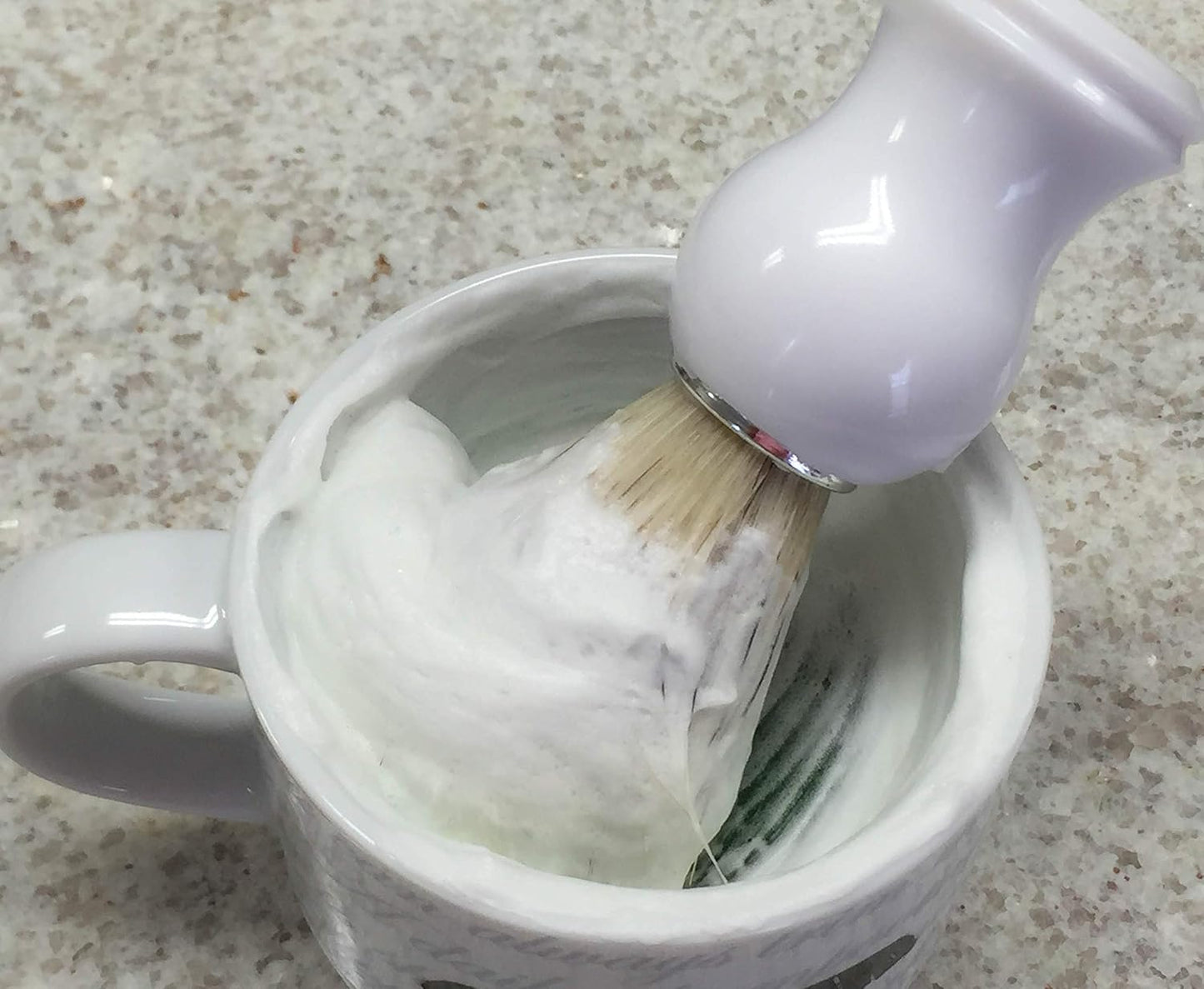 Old Spice Shaving Soap, thick lather, wonderful scent. Just like dad and grandpa used.