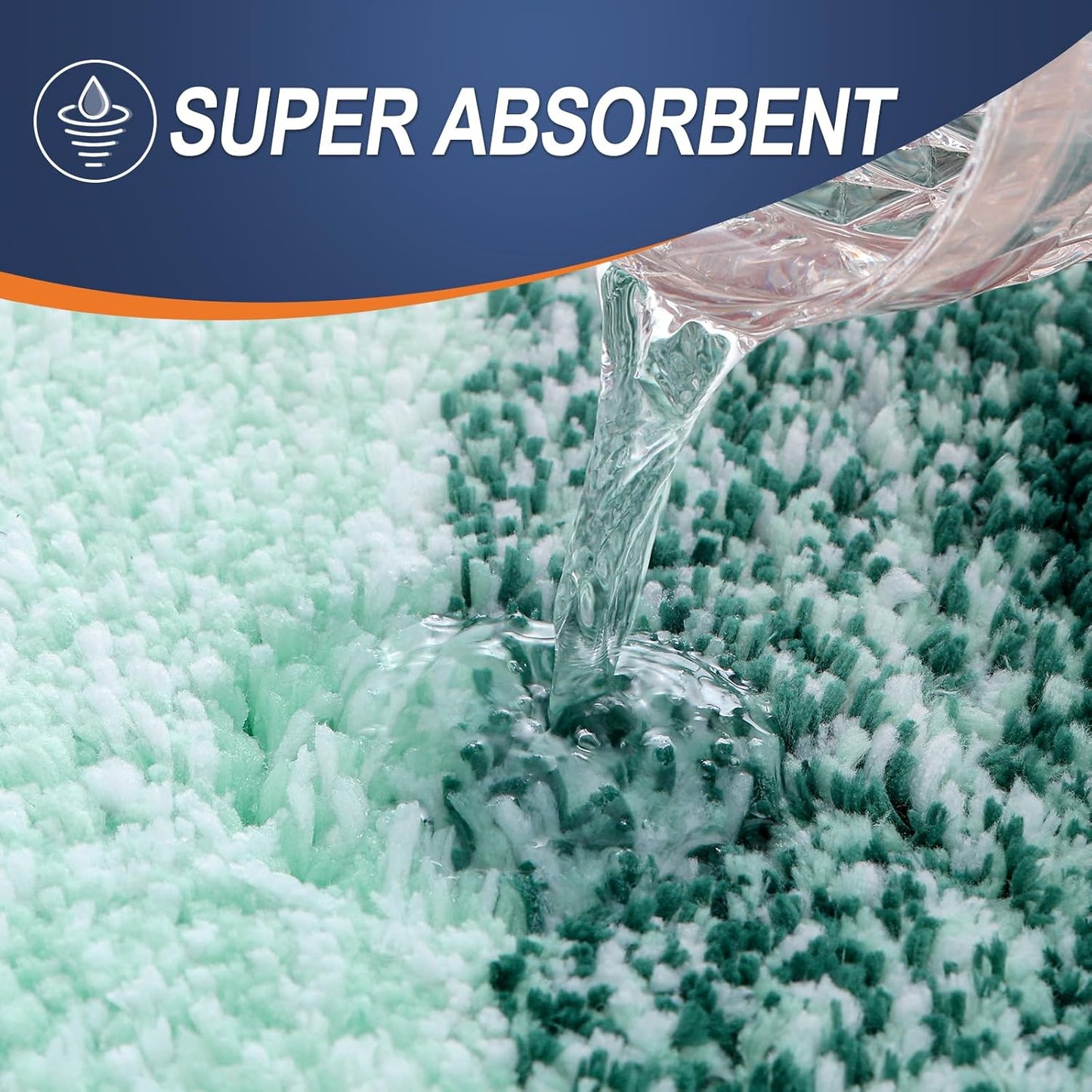 OLANLY Luxury Toilet Rugs U-Shaped 24x20, Extra Soft and Absorbent Microfiber Bathroom Rugs, Non-Slip Plush Shaggy Bath Mat, Machine Wash Dry, Contour Bathroom Mats for Toilet Base, Blackish Green