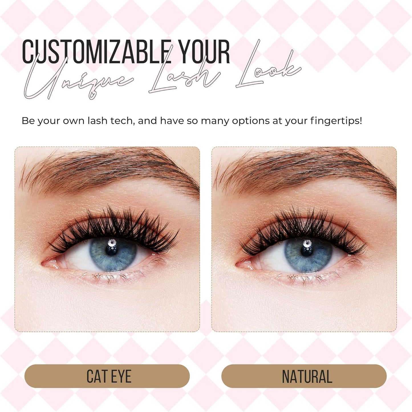 PopUp Lash-Extension-Clusters 182pcs D Curl Lash Clusters Natural Look Cluster Lashes Extensions Super Thin Band & Soft Lashes Reusable 9-16mm MIX (C163)