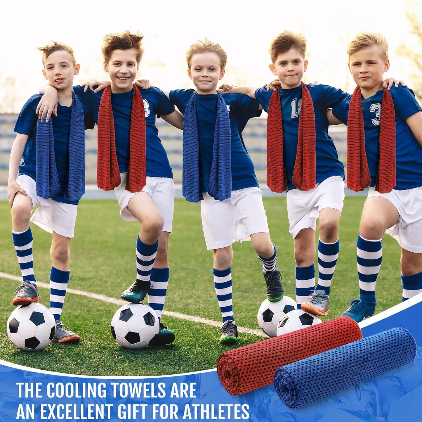 Hosuly 30 Pack Cooling Towels, 40"x12" Ice Breathable Soft Chilly Sweat Rag Microfiber Workout Rags for Gym Cooling Towels for Neck and Face for Yoga Golf Sport Running