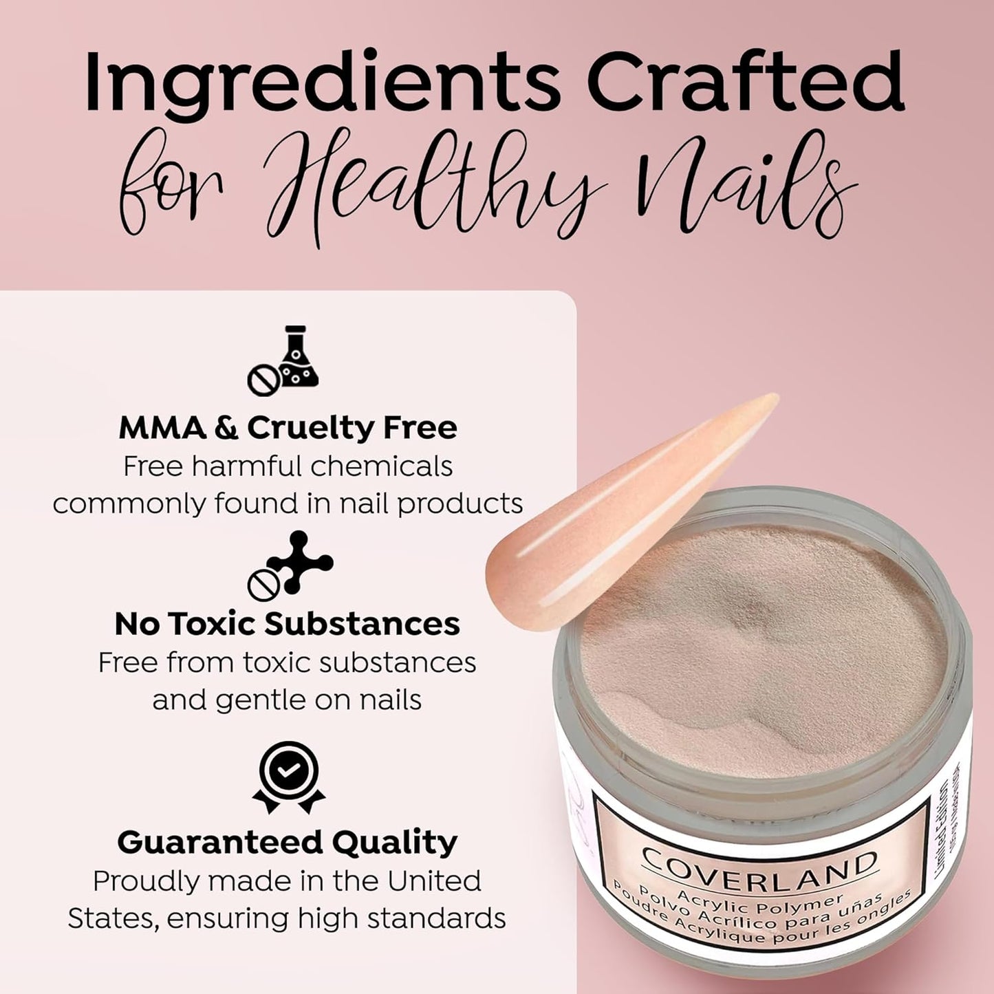 Tones Coverland Acrylic Nail Powder "Toasted Marshmallow" - Limited Edition Acrylic Powder for Nail Design, Sculpting, and Masking Nail Bed Imperfections - (1.5 Oz)