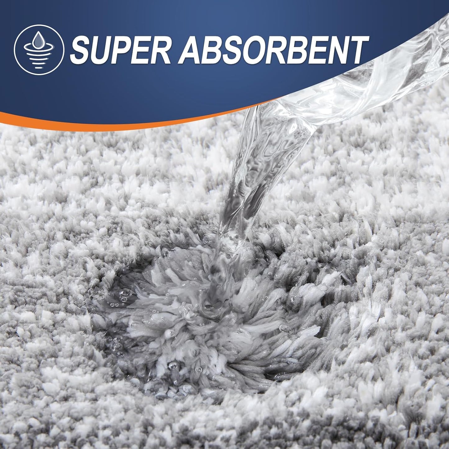 OLANLY Bathroom Rug Mat 30x20, Extra Soft and Absorbent Microfiber Bath Rugs, Non-Slip Plush Shaggy Bath Carpet, Machine Wash Dry, Bath Mats for Bathroom Floor, Tub and Shower, Light Grey