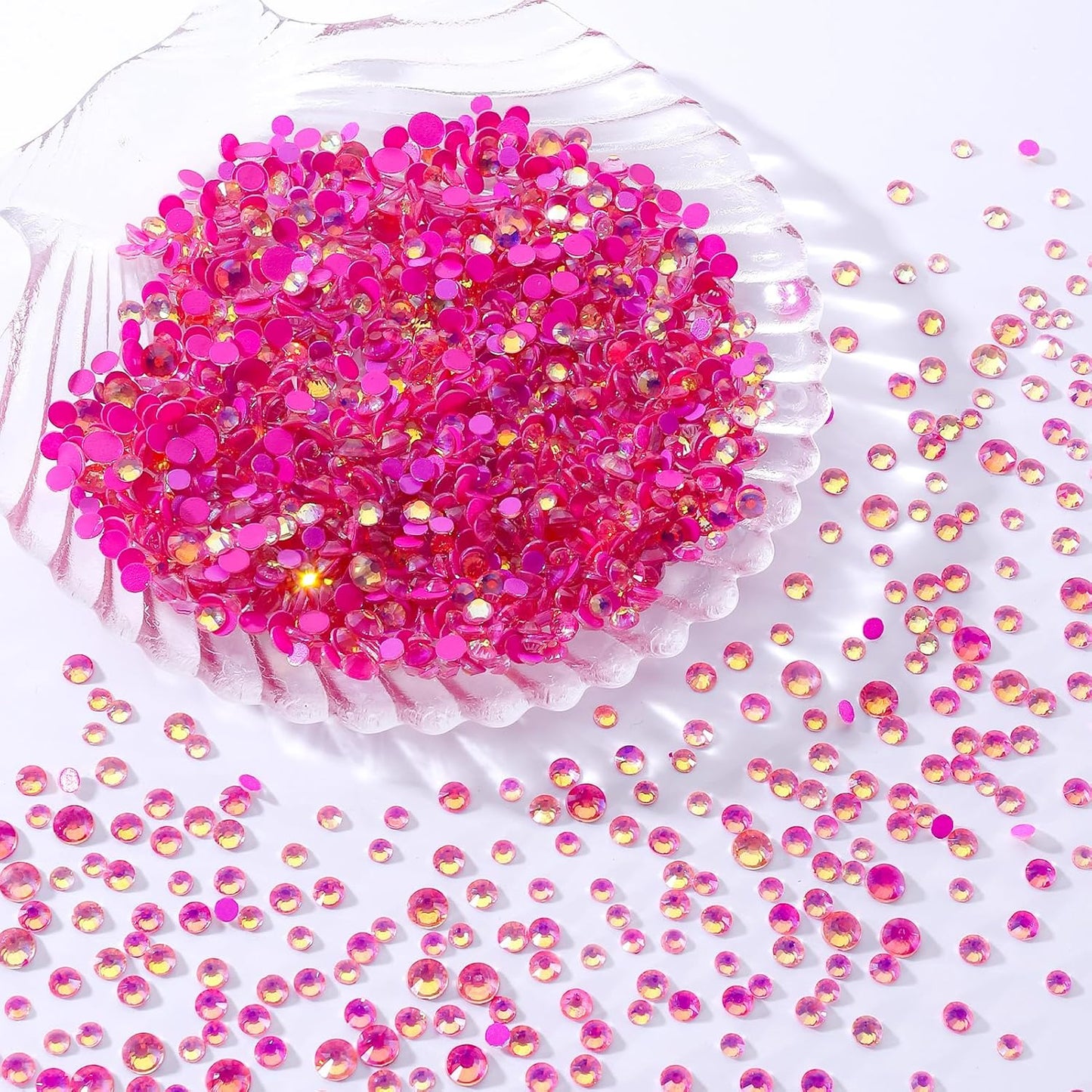 F Rose Flatback Rhinestones, Glass Rhinestones for Nail Art and Craft, Glue Fix, Loose Crystal Gemstones(F Rose, SS16, 1440pcs, 3.8-4.0mm)