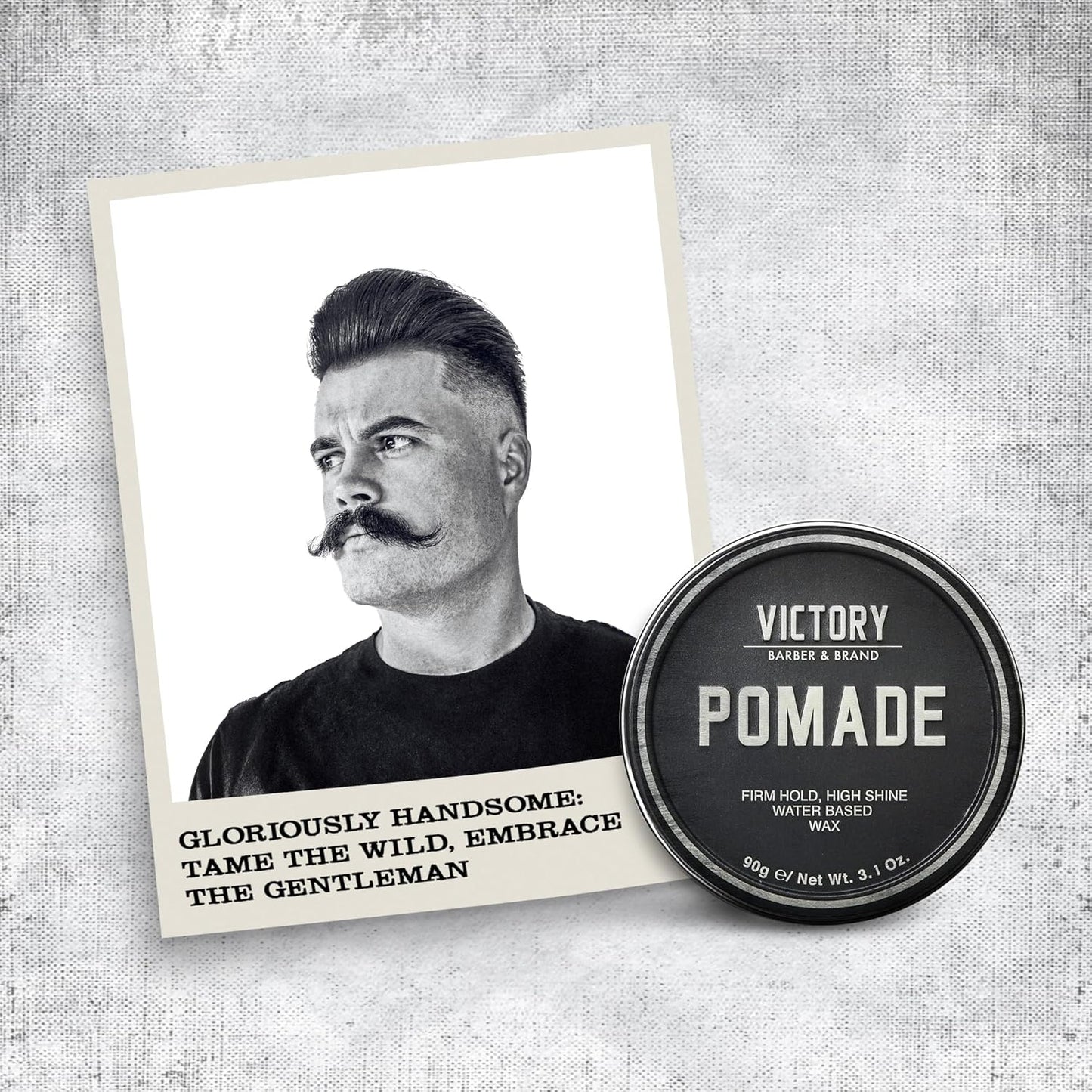 Victory Barber & Brand Pomade for Men, 3.1 Ounce, Water Based Pomade for Men, High Shine Hair Wax for Men, Strong Hold Pomade, Made in USA