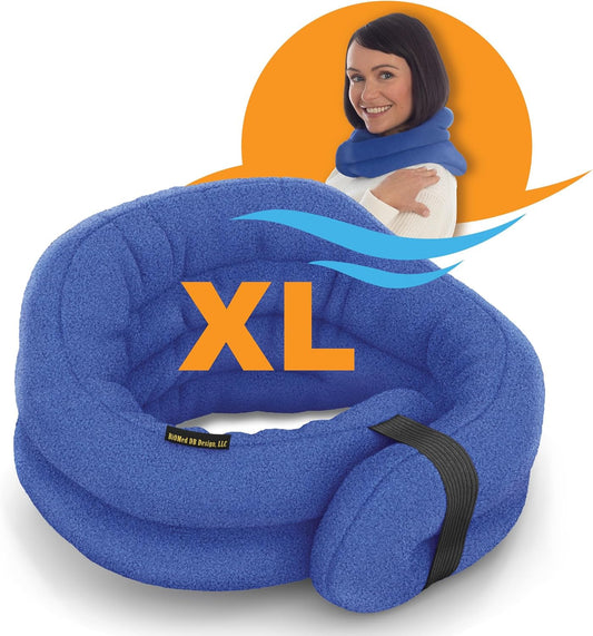 SunnyBay XL Microwave Heating Pad, Microwavable Heated Neck and Shoulder Wrap, Hands-Free Weighted Moist Hot or Cool Pack, Soft Fleece Cover and Flaxseed Filling, 30 Inch Extra-Long Length, SkyBlue