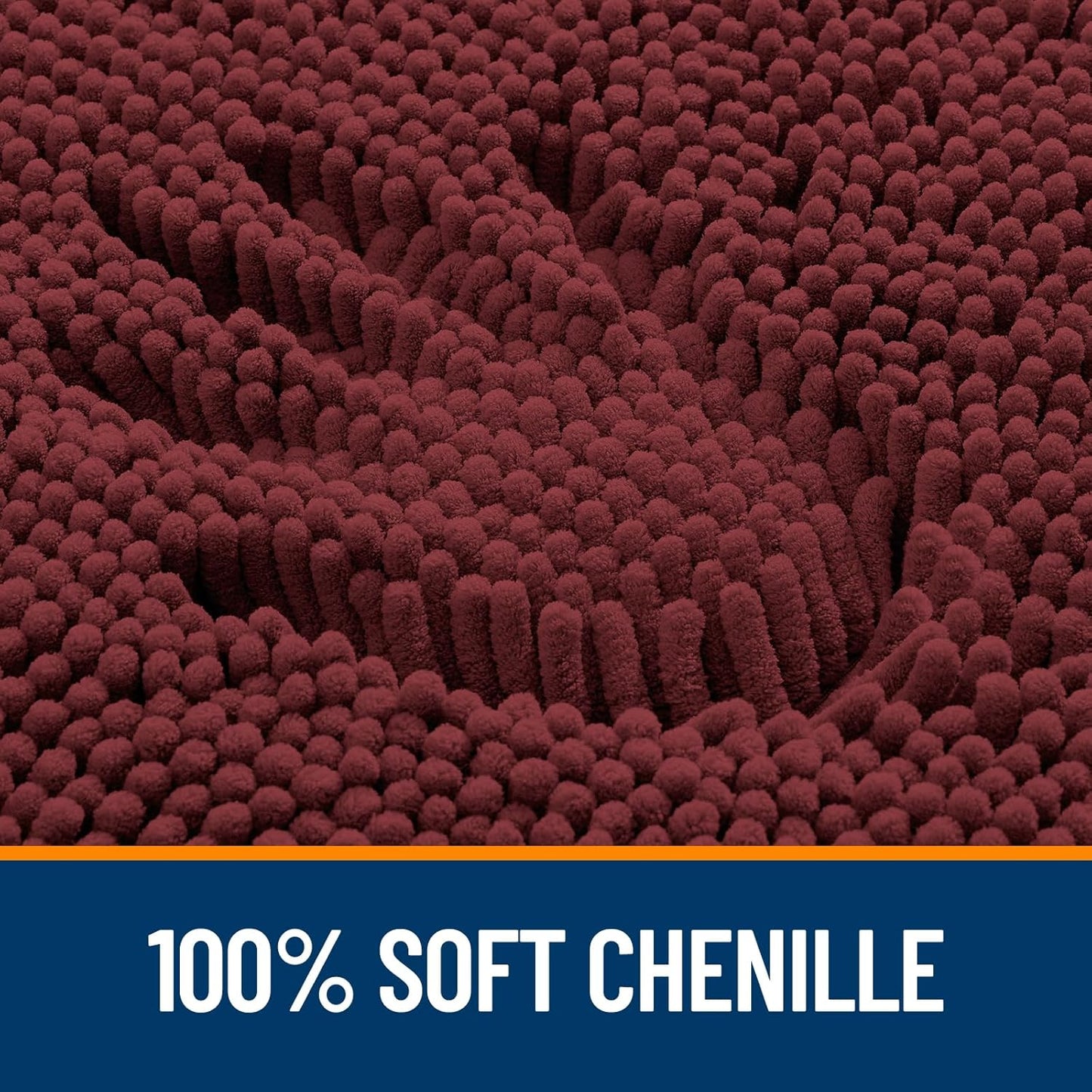 OLANLY Bathroom Rugs 30x20, Extra Soft Absorbent Chenille Bath Rugs, Rubber Backing Quick Dry, Machine Washable Bath Mats for Bathroom Floor, Tub and Shower, Home Decor Accessories, Andorra Red-Brown