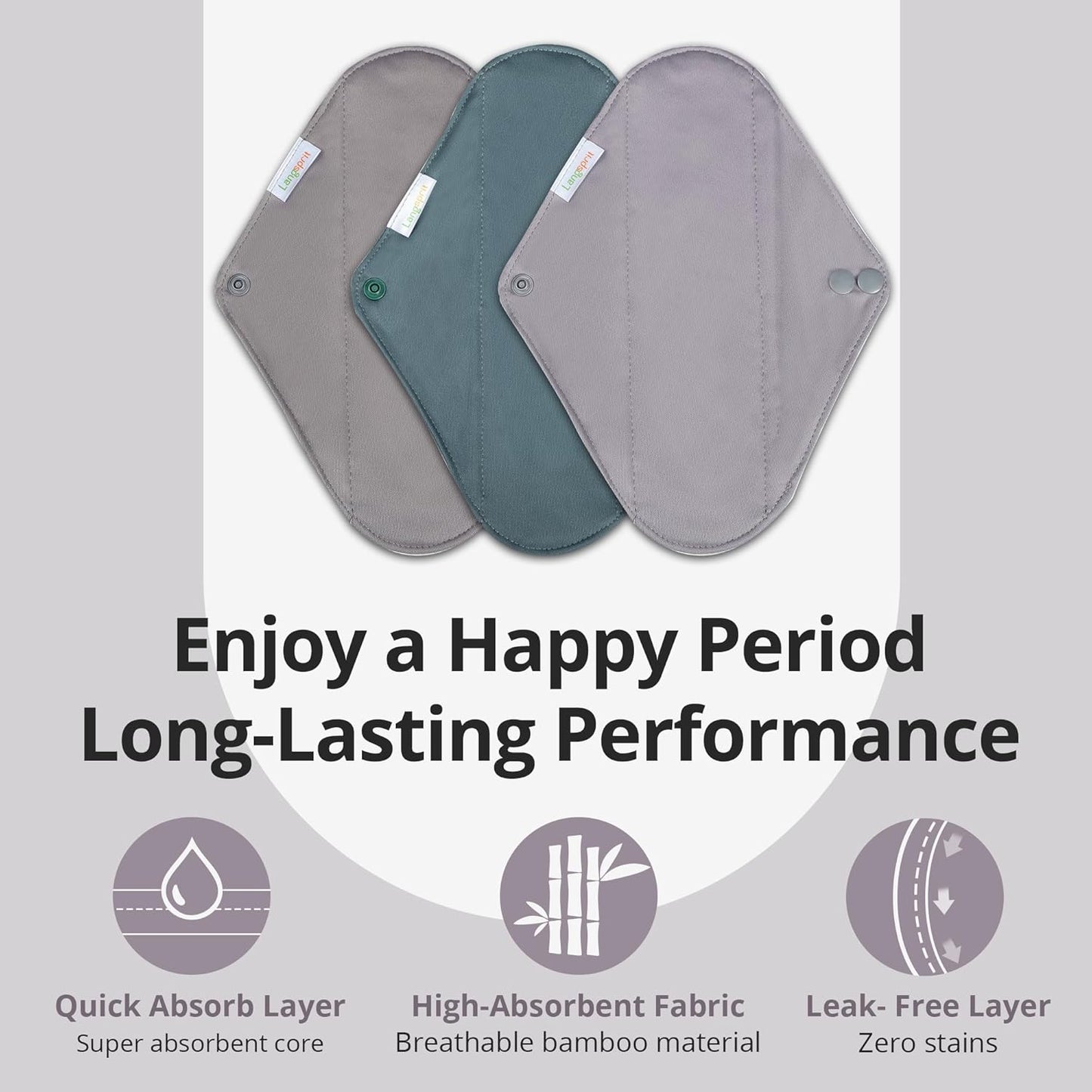 7pcs Set 1 pc Mini Wet Bag +6pcs Absorbent Reusable Sanitary Pads/Washable Cloth Menstrual Pads(Morandi-1,S)