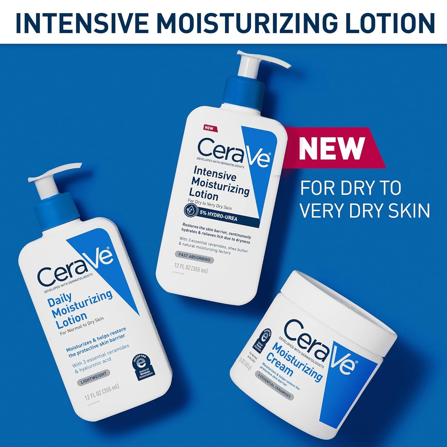 CeraVe Intensive Moisturizing Lotion, Hydro-Urea + Shea Butter, Body Lotion For Dry Skin, Relieves Signs Of Extra Dry Skin, Non Greasy Hydrating Cream For Rough, Tight, Red & Itchy Skin, 8oz