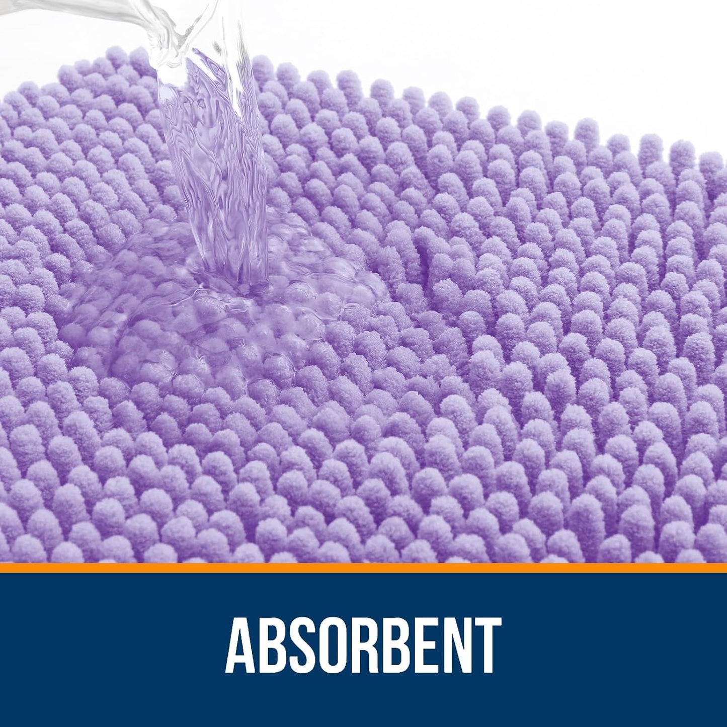 OLANLY Bathroom Rugs 40x32, Extra Soft Absorbent Chenille Bath Rugs, Rubber Backing Quick Dry, Machine Washable Bath Mats for Bathroom Floor, Tub and Shower, Home Decor Accessories, Lavender