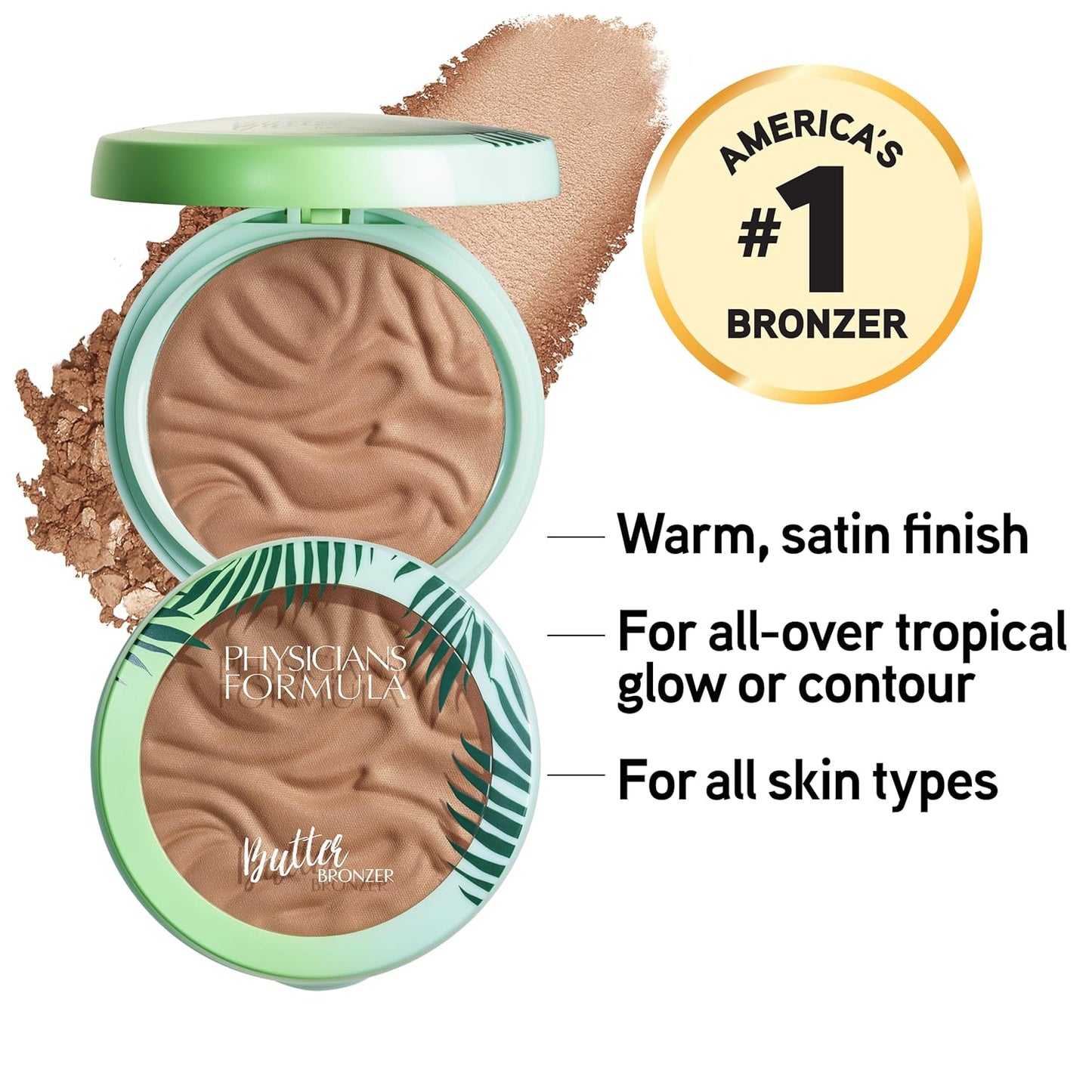 Physicians Formula Murumuru Butter Bronzer, Moisturizing, Nourishing Blend for Silky All-Day Luminous Glow, Dermatologist Tested, Hypoallergenic, Cruelty-Free -Bronzer