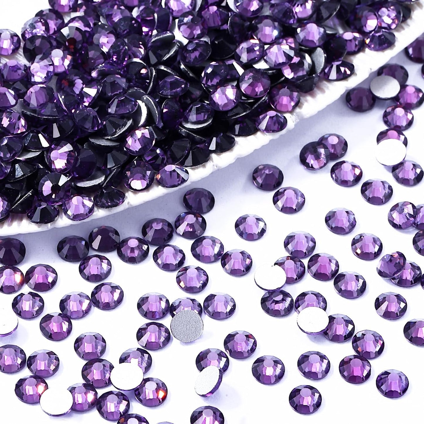 Tanzanite Flatback Rhinestones, Glass Rhinestones for Nail Art and Craft, Glue Fix, Loose Crystal Gemstones(Tanzanite, SS16, 1440pcs, 3.8-4.0mm)