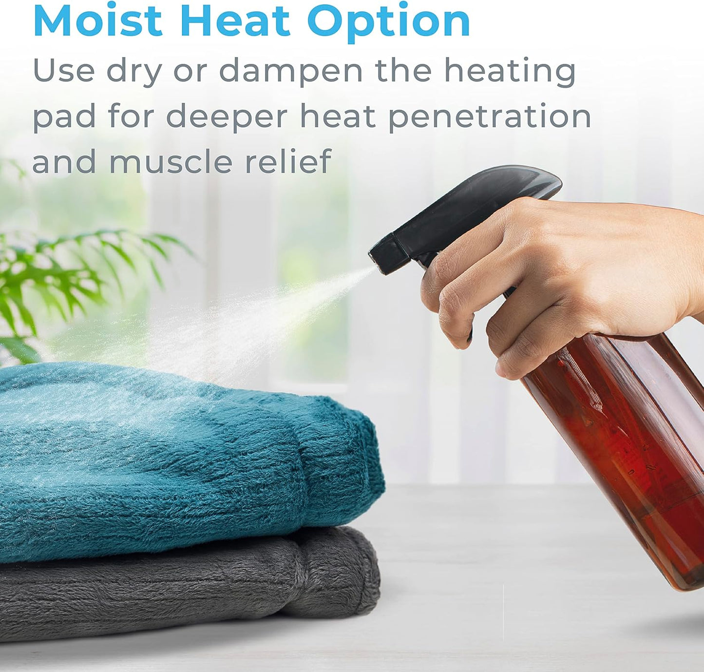 Pure Enrichment PureRelief Neck & Shoulder Heating Pad - 4 Heat Settings, Auto Shut-Off, Universal Fit, Magnet Closure, Soft Micromink, Storage Bag, 5-Year Warranty, Machine Wash (Turquoise Blue)