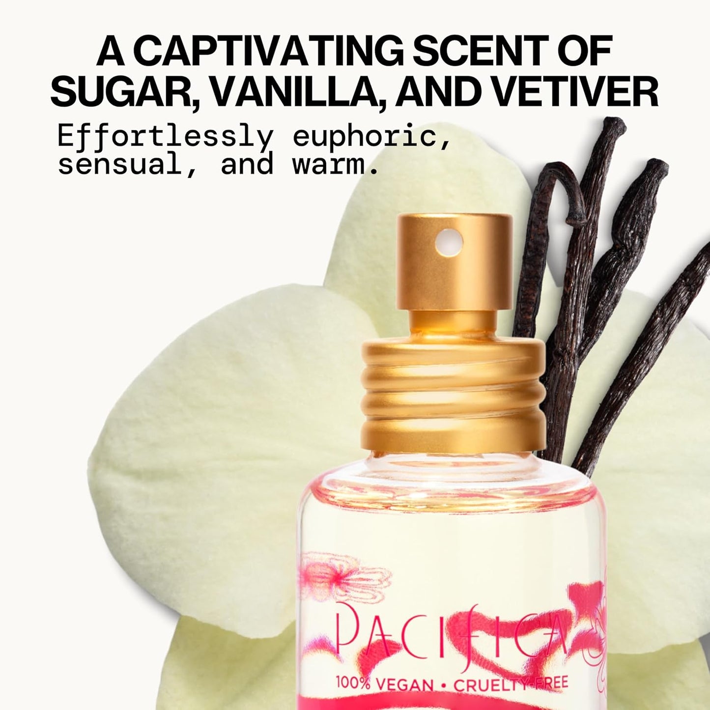 Pacifica Island Vanilla Perfume – Clean Vanilla Fragrance for Women - Warm Tropical Aroma - Long-Lasting Clean Beauty Non Toxic Scent, Vegan & Cruelty-Free, 1 oz Travel-Friendly Spray