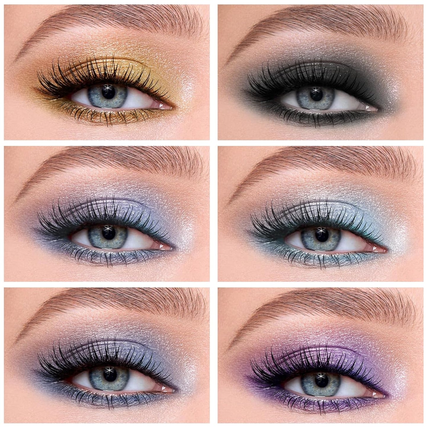 Boobeen 6PCS Cream Eyeshadow Stick - Waterproof Pencil Crayon Eye Brightener Stick Shimmer Pen - Create Glitter Eye Makeup, Easy to Use