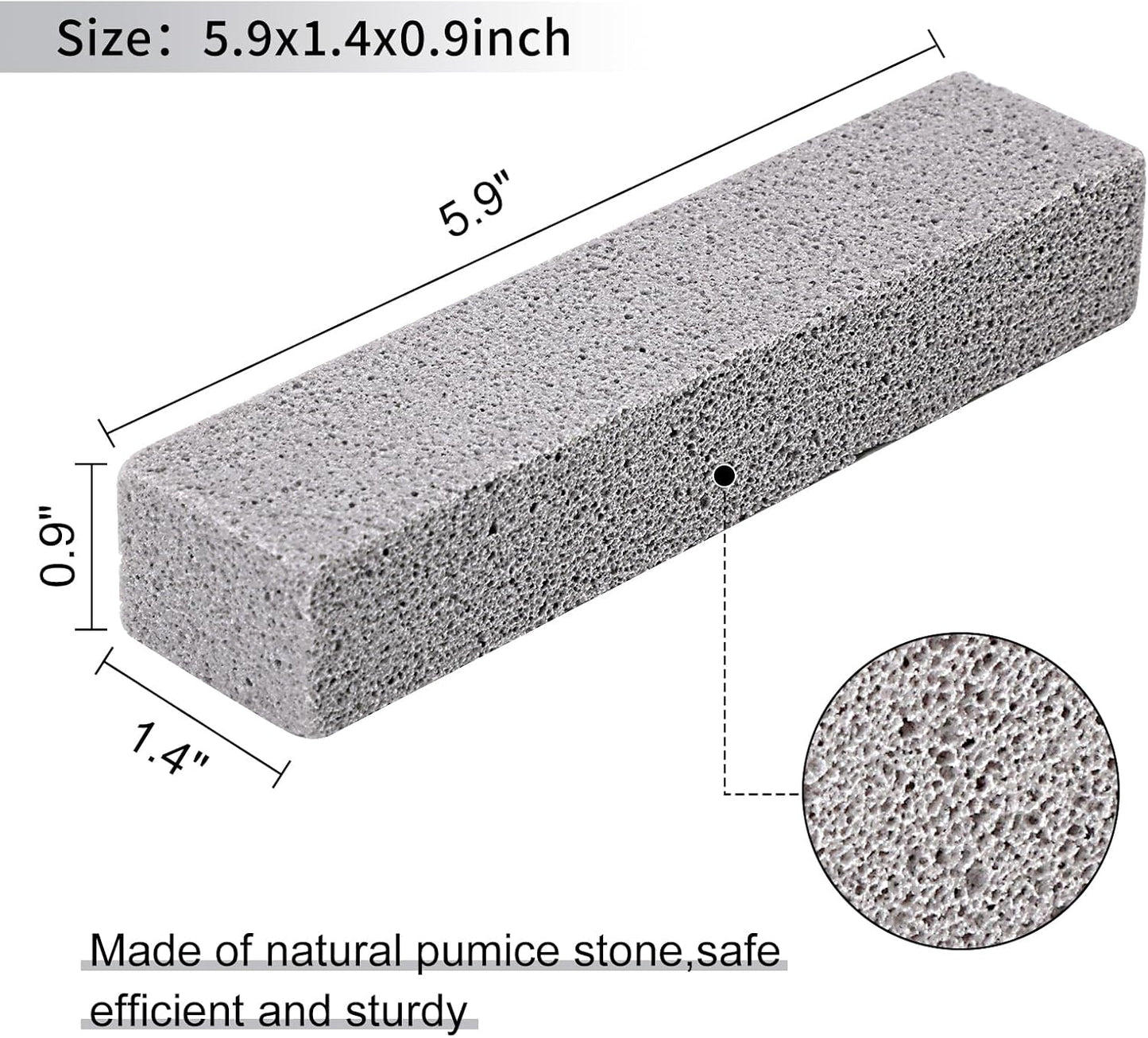HongWay 10 Pack Pumice Stone for Cleaning, Pumice Stone for Toilet Cleaning Bowl Stick, Heavy Duty Strong Pumice Cleaning Bar for Bathtubs, Kitchen Sink, Grill, Household (5.9 x 1.4 x 0.9 Inches)
