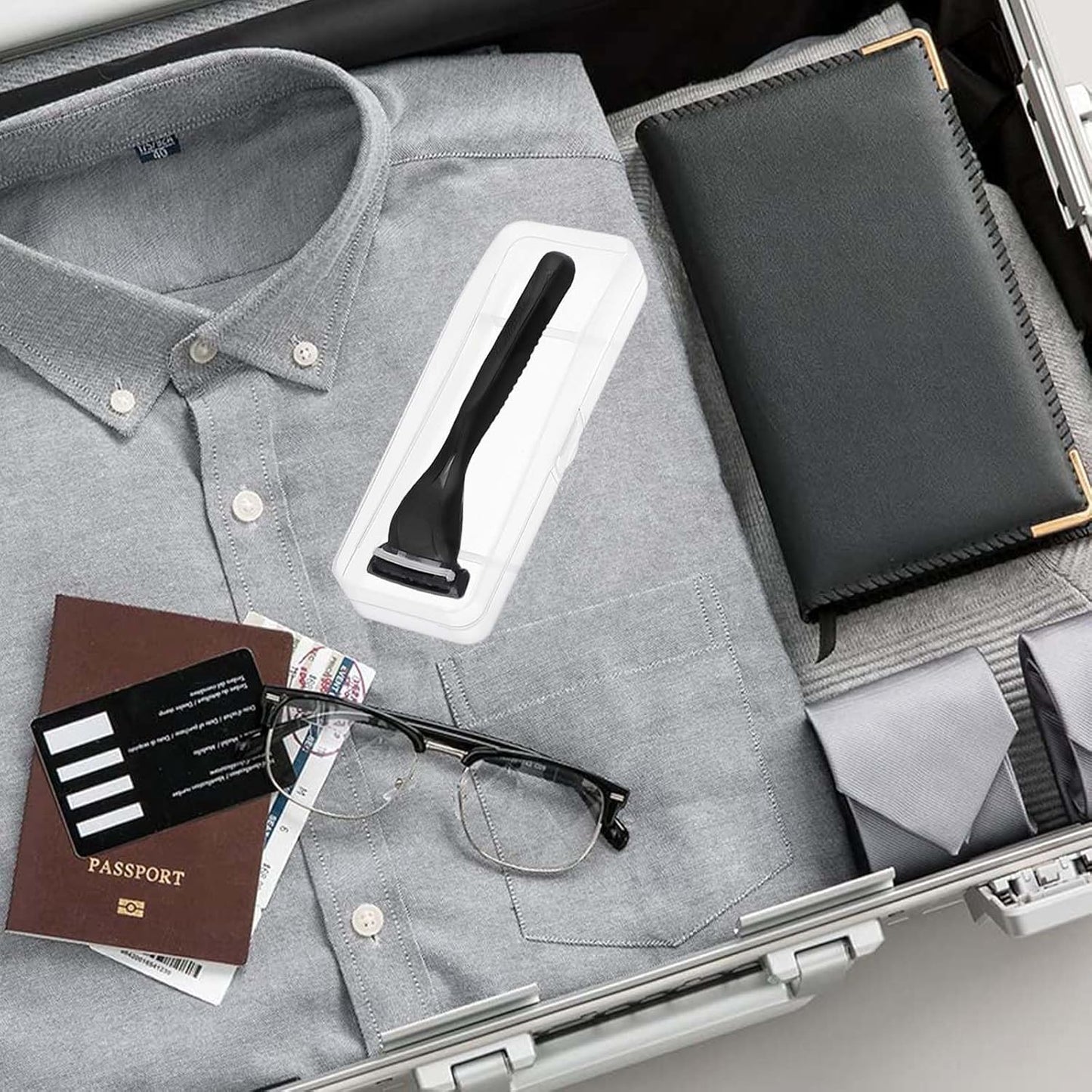 Manual Razor Travel Case - 3 Pack Transparent Shaver Storage Box, Portable Razor Holder & Protector Case, Universal Travel Men Manual Shaver Organizer for Men Razors And Blade Refills Kit