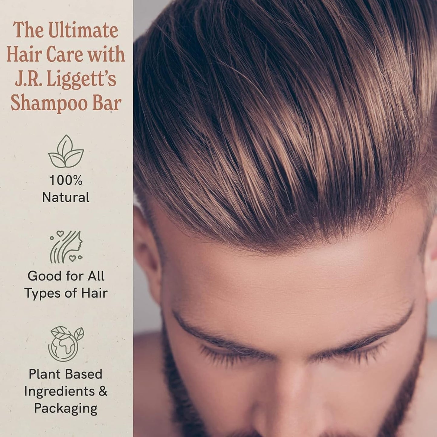 J·R·LIGGETT'S Shampoo Bar - Coconut & Argan Oil, All Natural Solid Shampoo for Hair with Olive Oil & Castor Oil, Sulfate Free, GMO Free, Restores Shine, Reduces Frizz, Manageable Hair, 3.5 oz - 3 Pack