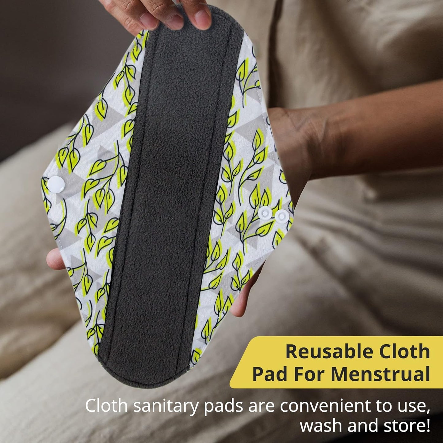 7pcs Set 1 pc Mini Wet Bag +6pcs Absorbent Reusable Sanitary Pads/Washable Cloth Menstrual Pads（Spring,S…