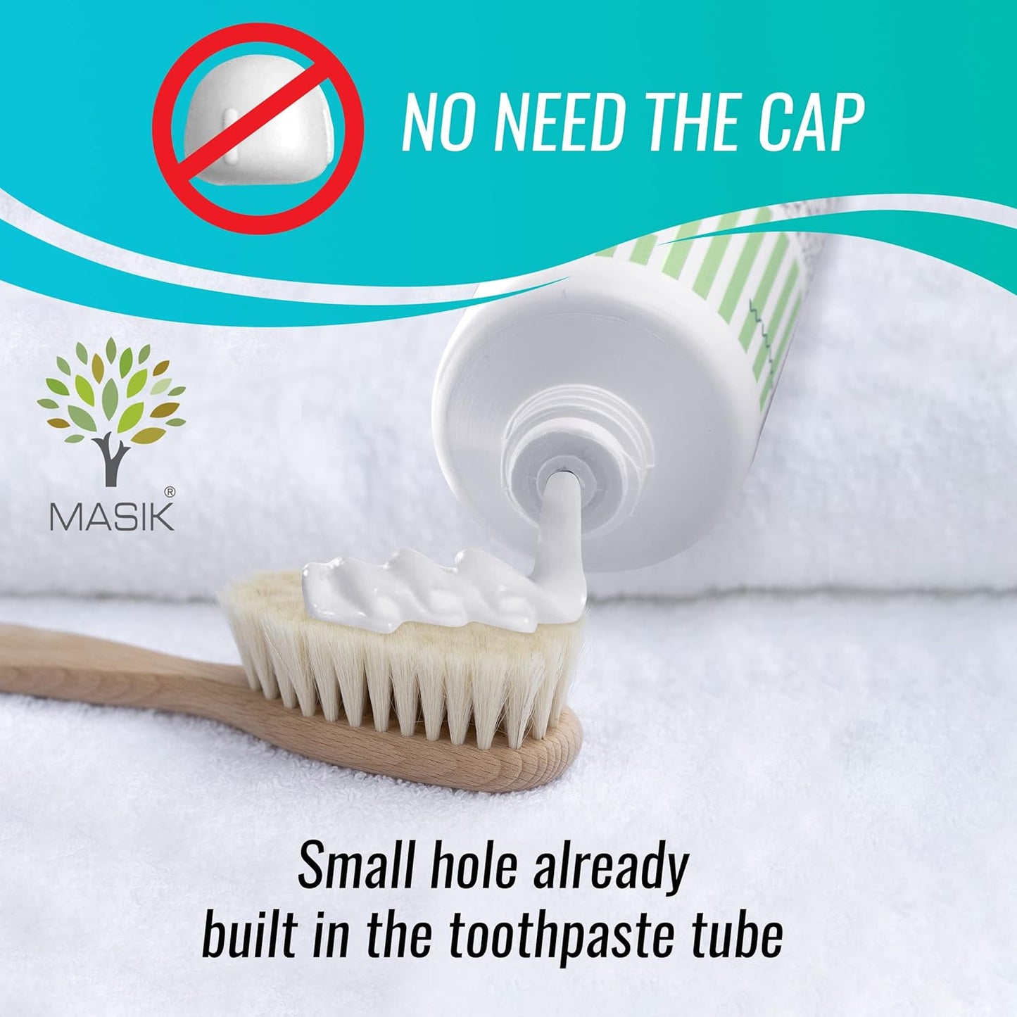 Masik Natural Lemon Grass Toothpaste – Whitening & Sensitive Teeth | Dead Sea Salt | Stain & Plaque Remover | Bleeding Gums & Canker Sore Care | Fluoride & SLS-Free | Non-Foaming | Made in Israel