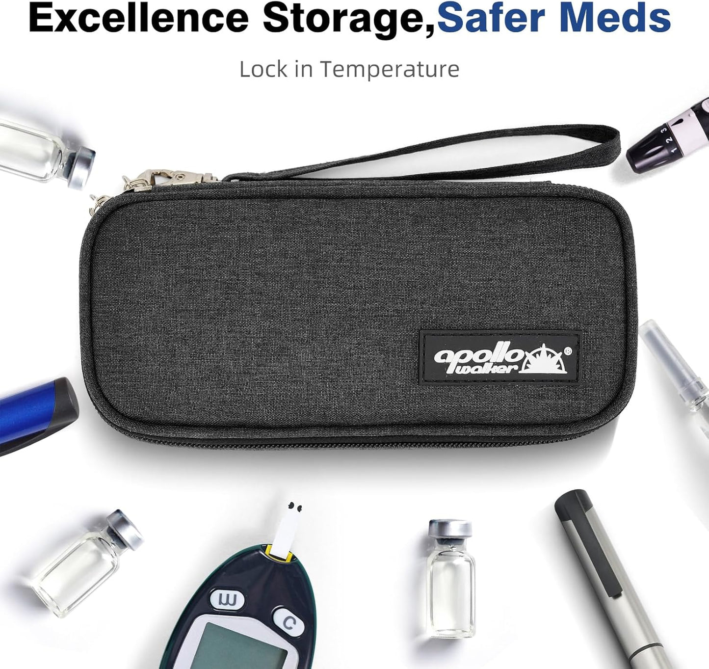 apollo walker Insulin Cooler Travel Case Diabetic Medication Cooler with Ice Packs and Insulation Liner insulin cooler travel case tsa approved