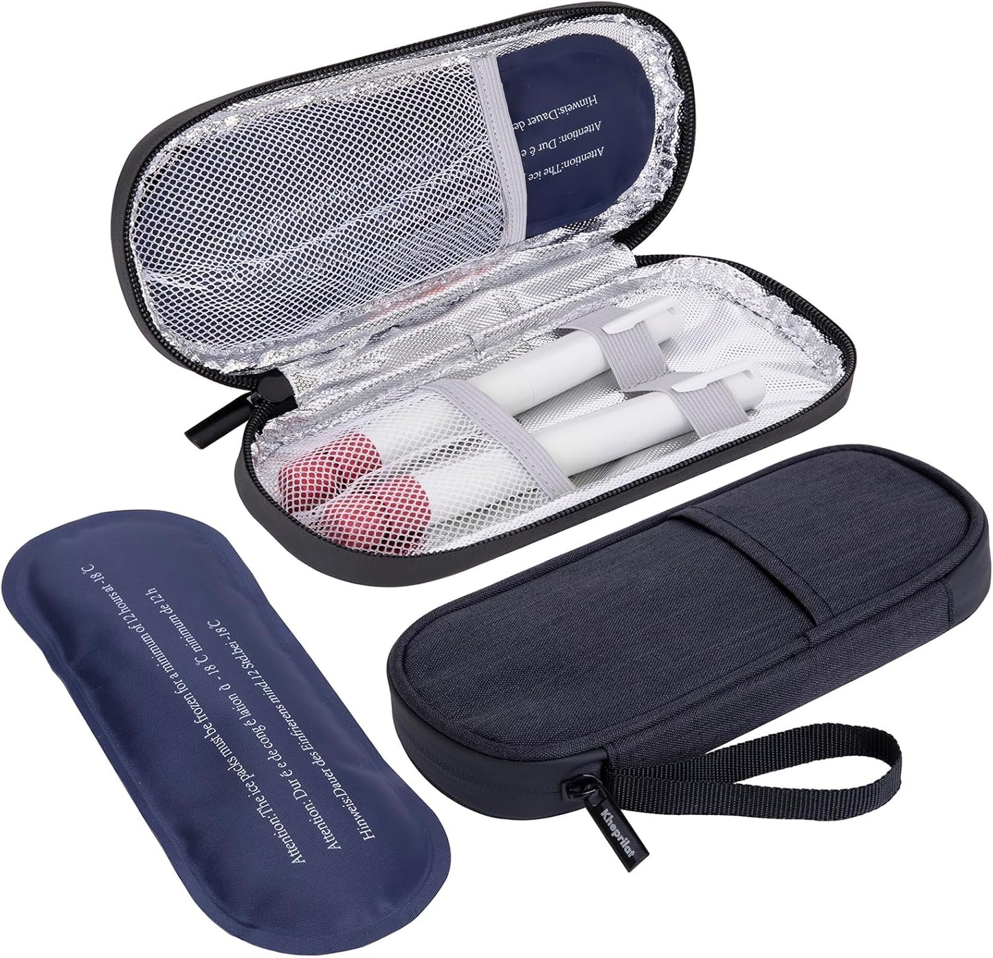 Insulin Cooler Travel Case with 2 x 90g TSA Approved Ice Packs – Insulated Diabetic Medication Bag for Insulin Pens & Supplies – Compact & Waterproof for Daily Use & Travel