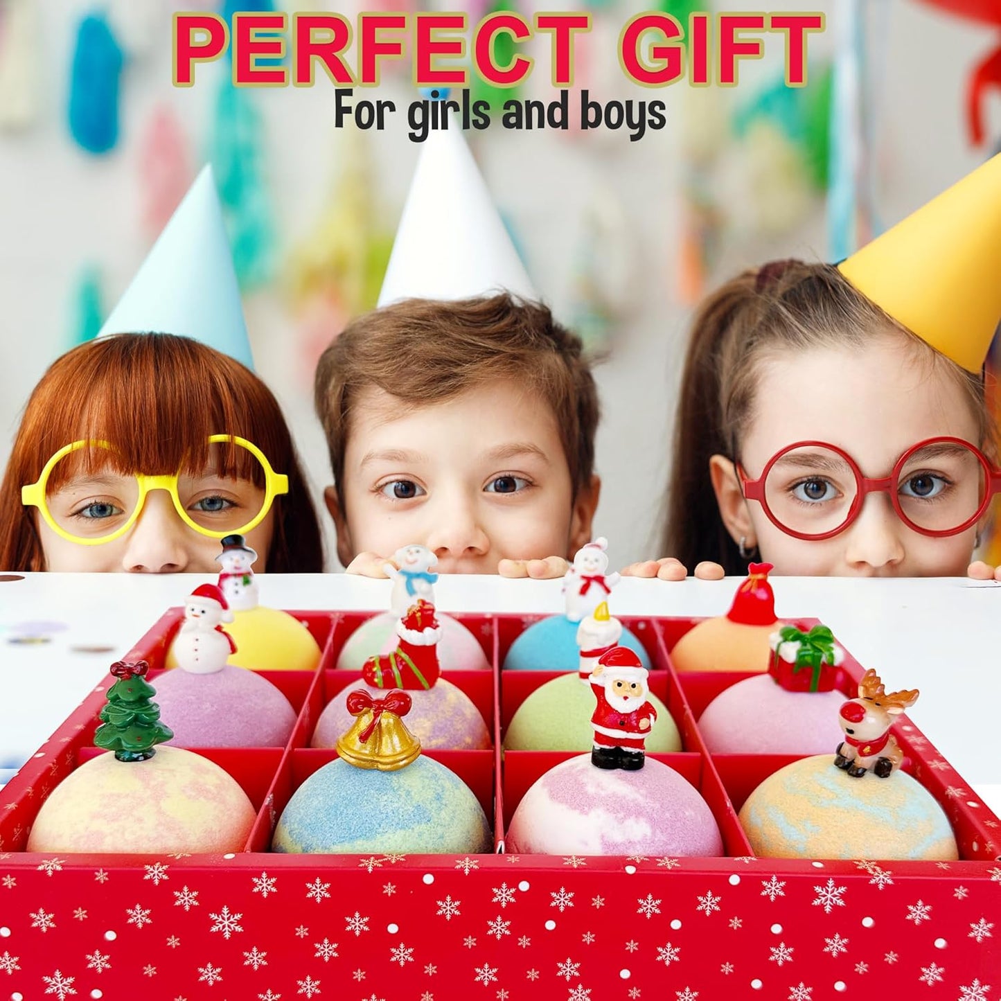 Christmas Bath Bombs for Kids with Surprise Toys Inside - Kids Advent Calendar Bathbombs - 12 Pack Organic Bath Bombs Gift Set, Moisturizing Bubble Bath Fizzies, Gifts for Boys, Girls, Toddler