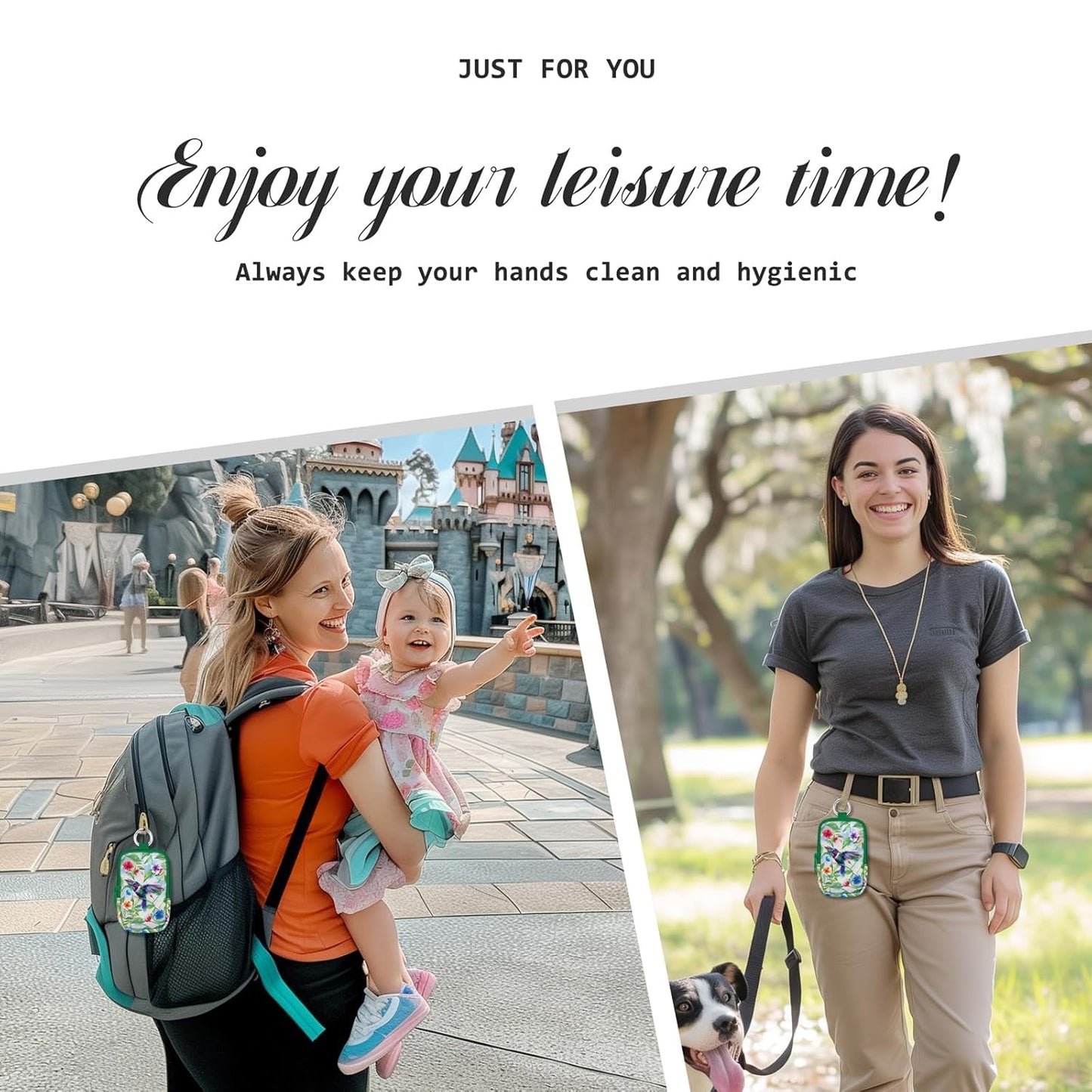 Hummingbird Hand Sanitizer Spray Case, Cute Hand Sanitizer Holder Zippered Pouch, Fashion Accessory with Snap Hook for Glow Mist and Power Mist 1FL OZ