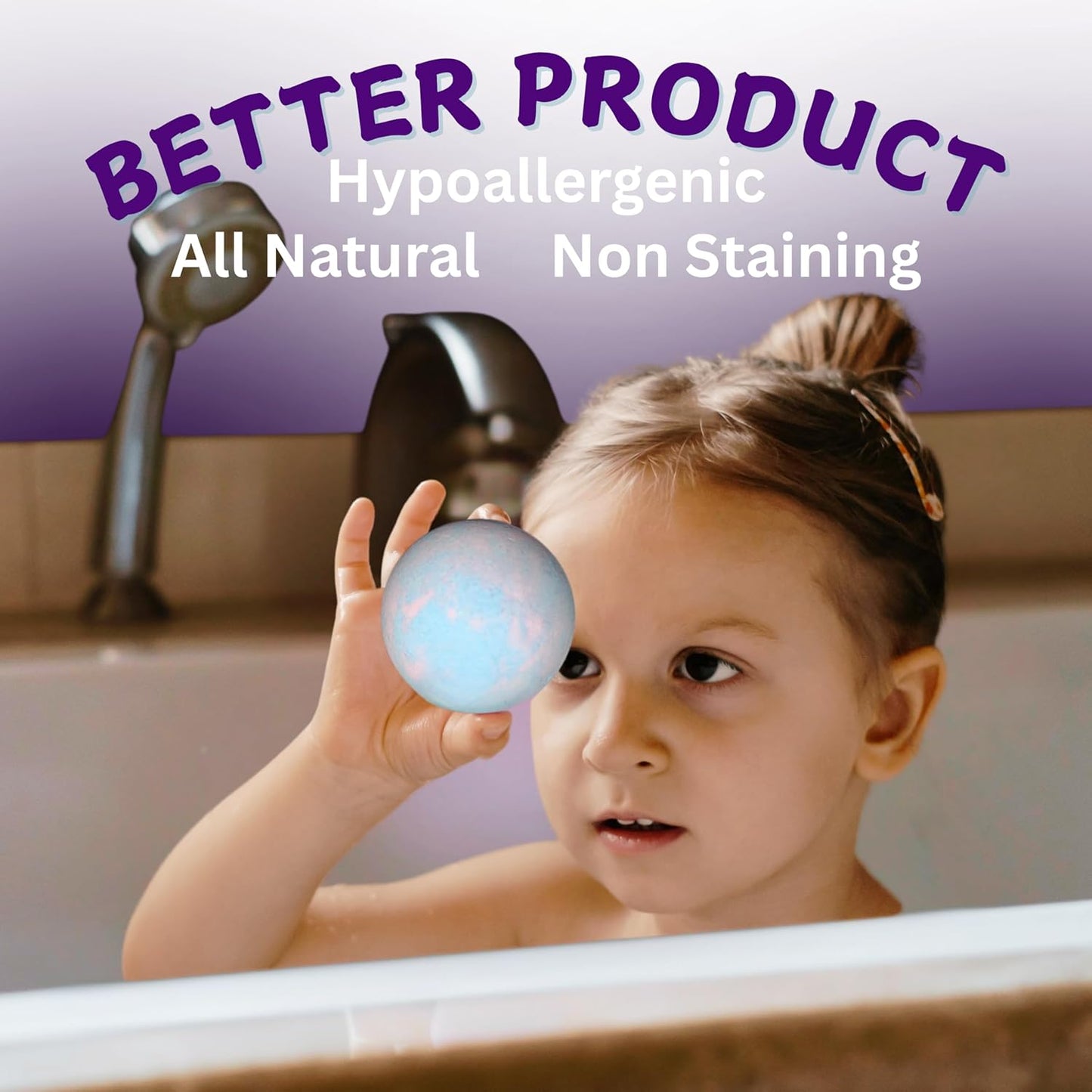 EvolutionUSA Purple Epic Superhero Bath Bombs for Kids, 6 Super Hero Bath Bombs with Toy Inside, Lush Childrens Bathbombs, Organic Bathbomb with Surprise Inside, Fizzy Fun Superhero Bath Balls