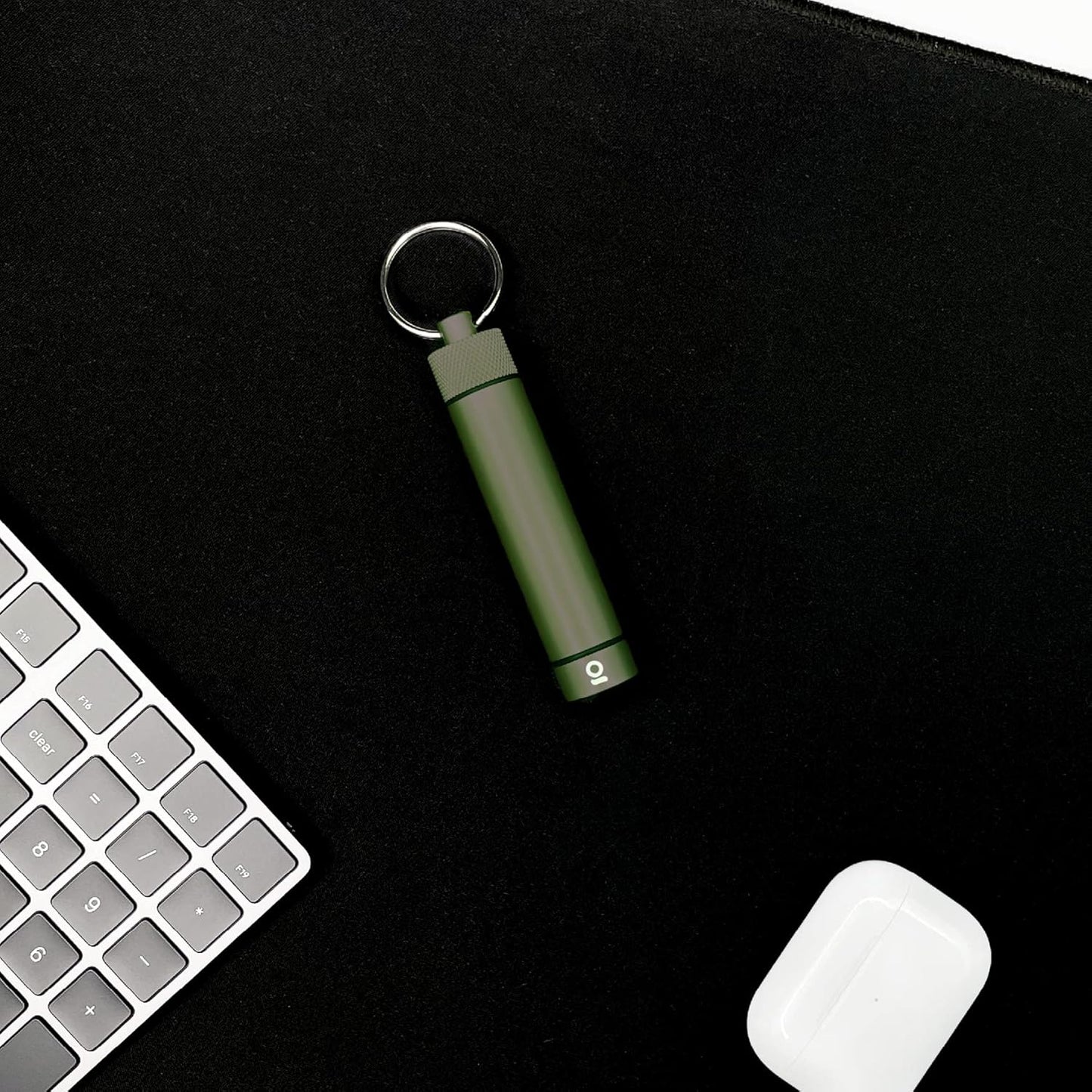 ONGROK Premium Storage Tube, Keychain, Pocket-Sized, Airtight, Aluminum Metal Holder and Case (Green)