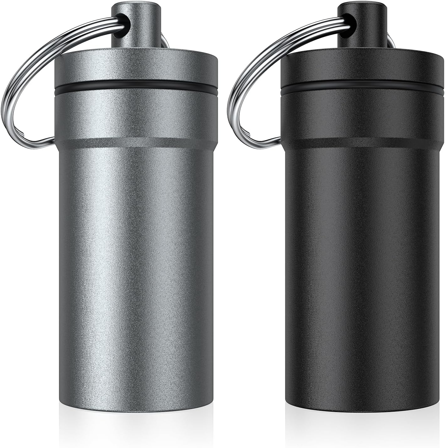 Portable Ear Plug Carrying Case, Urekt Waterproof Metal Earplug Case Keychain Container Holder（2 Pack）