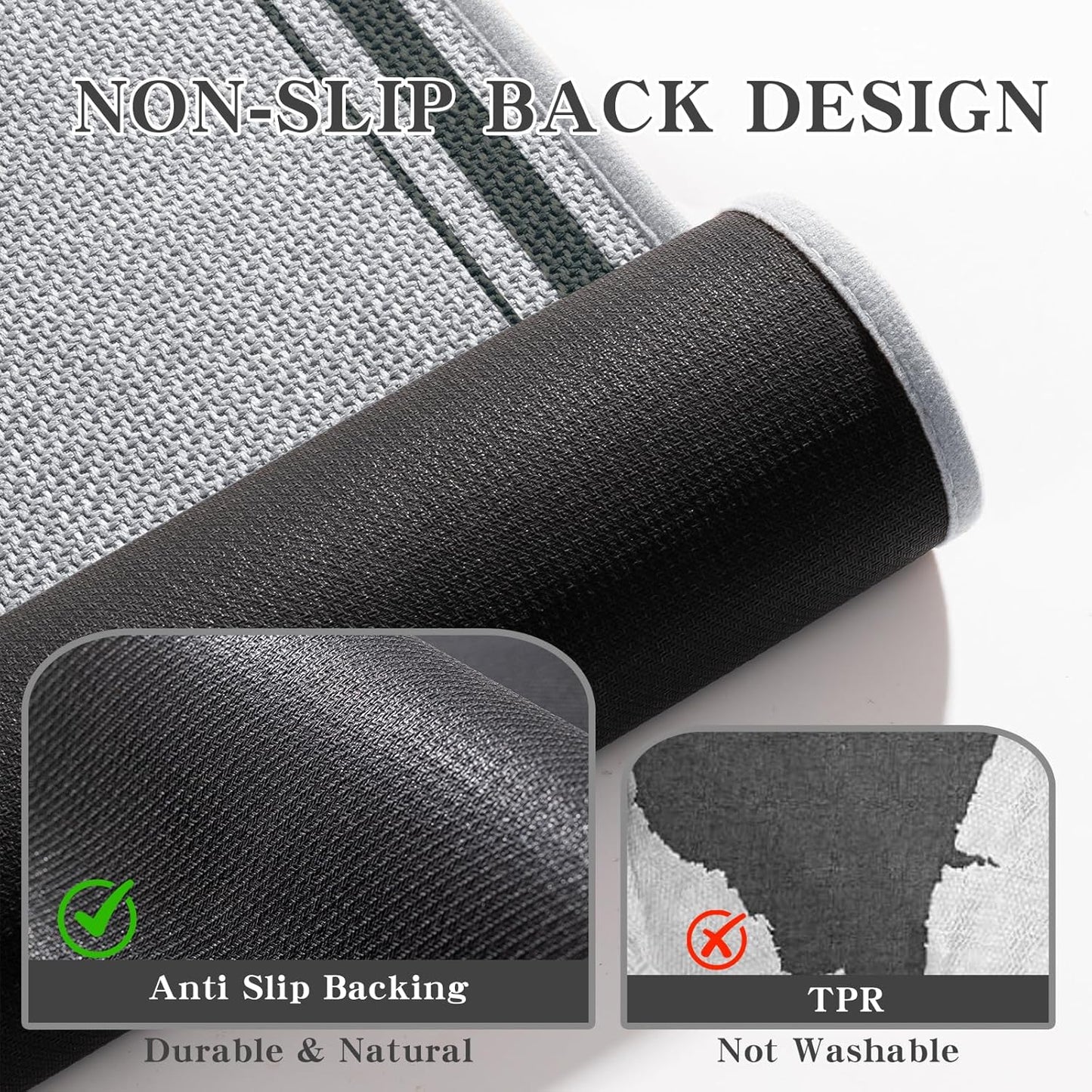 chakme Bathroom Rugs Mat 36x24, Ultra Thin Non Slip Bath Mat Large Quick Dry Absorbent Bath Mat for Bathroom Floor, (Light Grey, 36"x24")