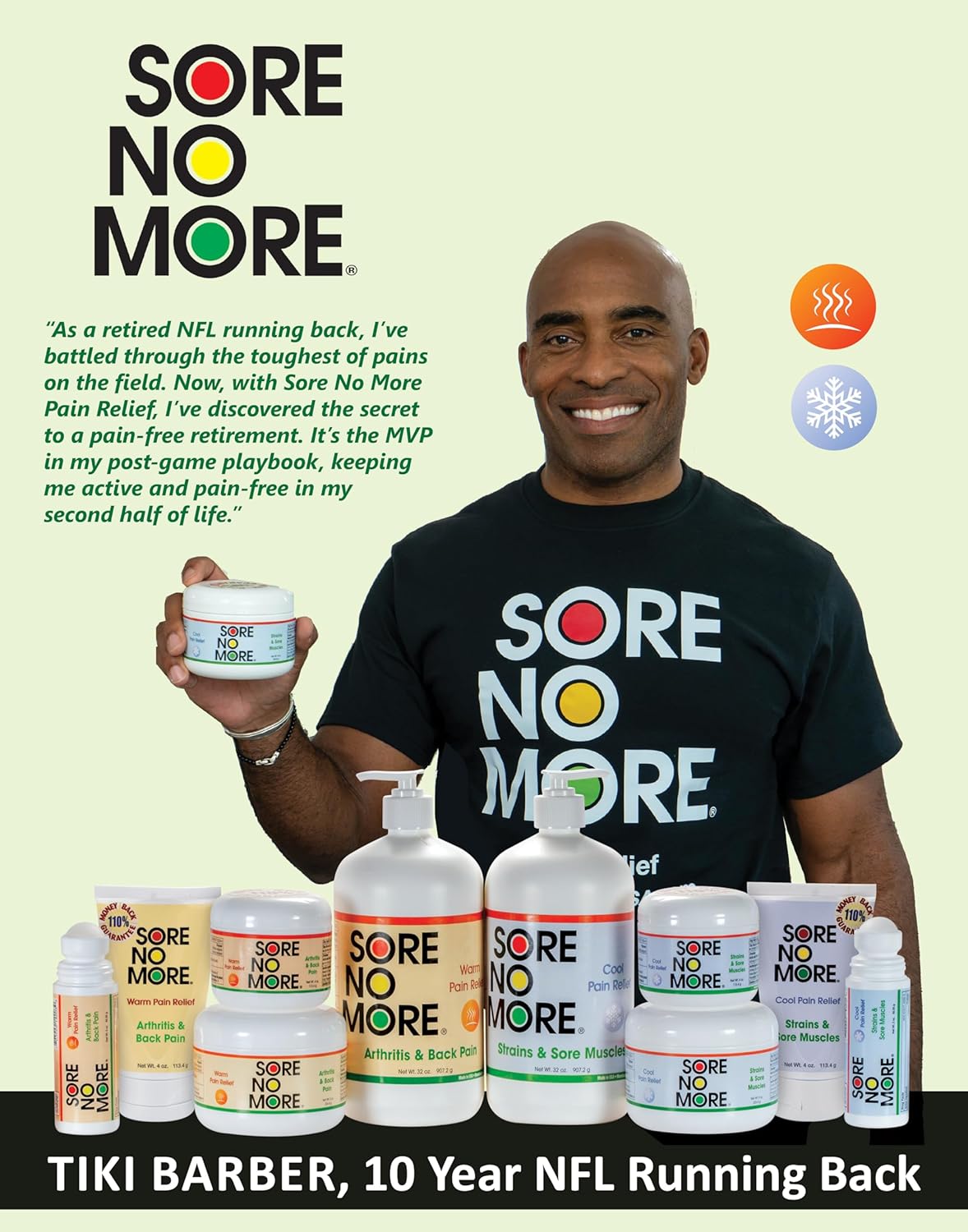 Sore No More Cool Relieving Gel for Aches & Pains in Muscles & Joints associated with Strains, Bruises & Sprains | Absorbs Quickly with a Refreshing Lemon Aroma | 8 oz Jar