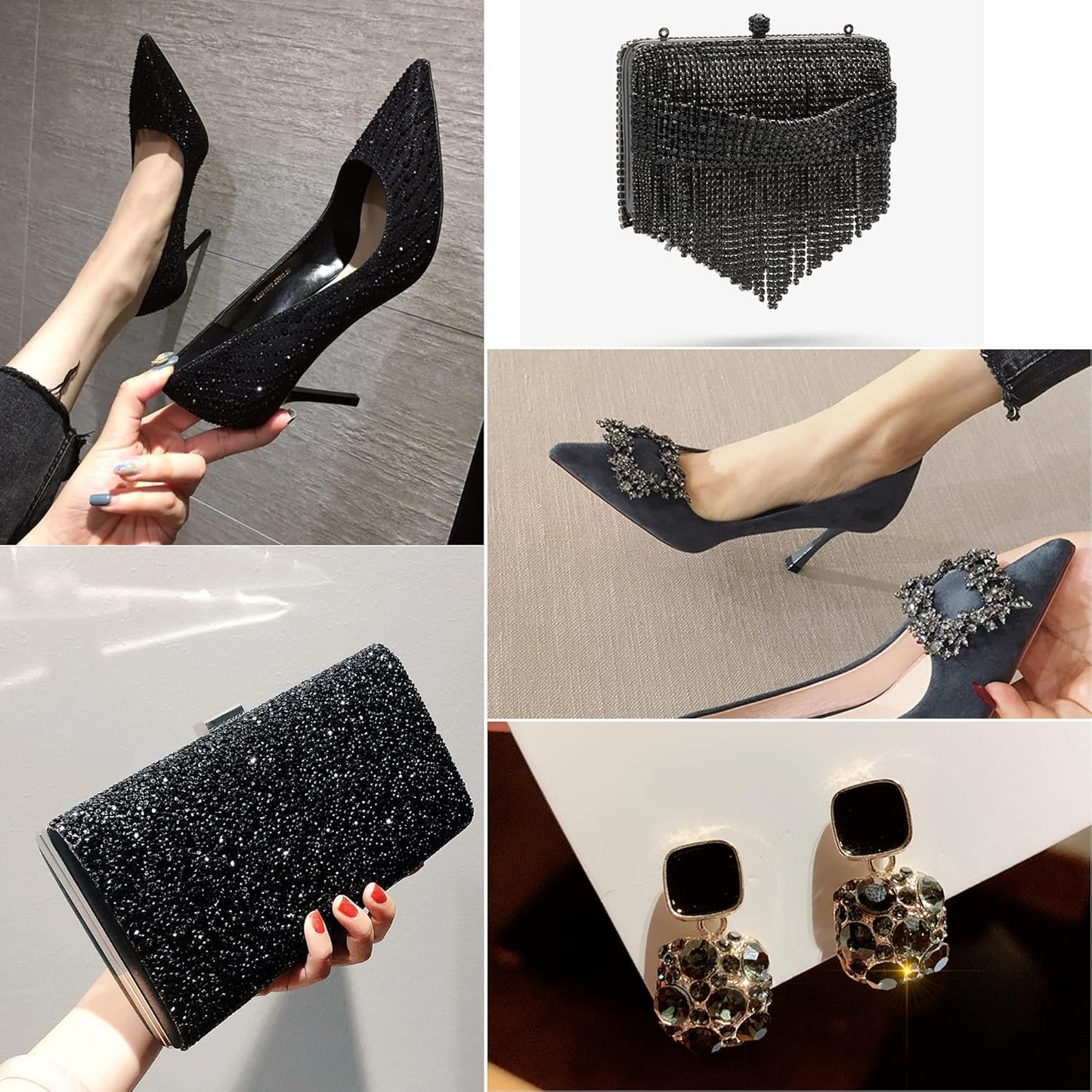 Beadsland 1440pcs Flat Back Crystal Rhinestones Round Gems for Nail Art and Craft Glue Fix,Black Diamond,SS20,4.6-4.8mm