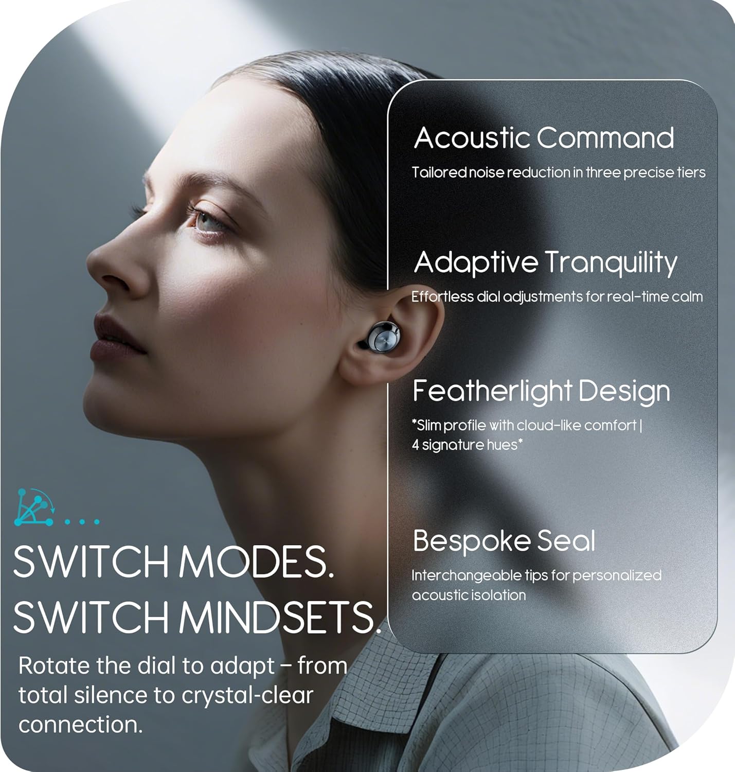 Adjustable Noise Cancelling Earplugs 14-35dB SNR,Reusable Silicone Ear Plugs for Sleeping with 8 Eartips and Case for Sleep Concerts,Work,Study,Snoring,Travel