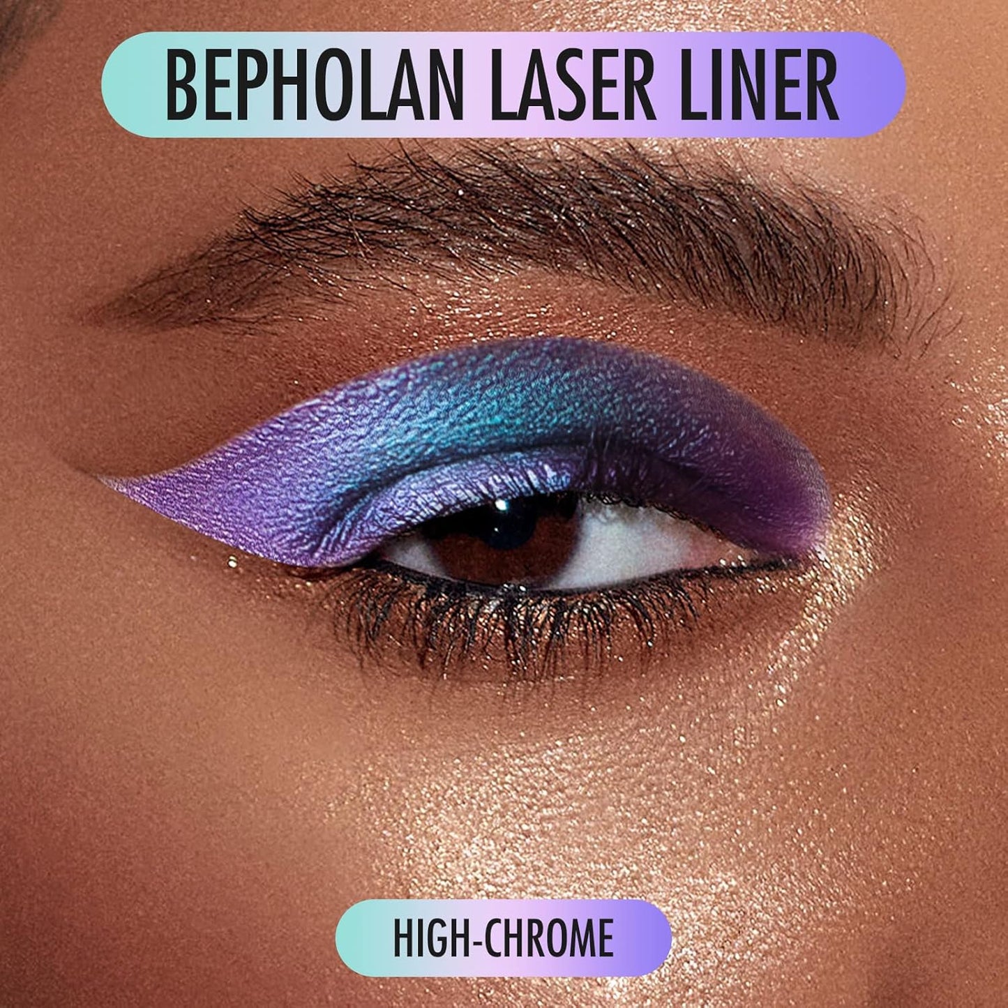 BEPHOLAN Metallic Eyeliner, Blue Purple Shifting Colors Glitter Waterproof Eyeliner, 24h Long-Lasting Pen, Purple-Blue (NORTHERN LIGHT)