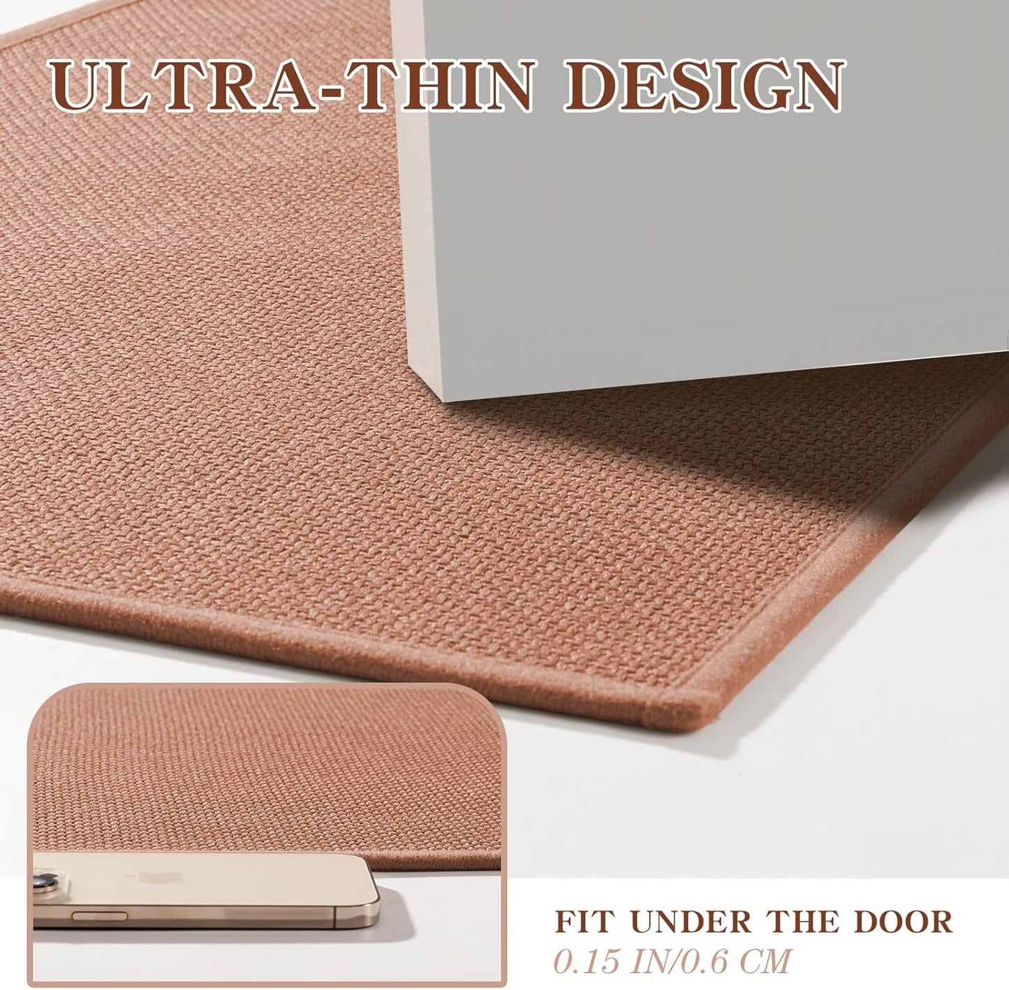 chakme Bathroom Rugs Mat 47x17, Ultra Thin Non Slip Bath Rug Runner Quick Dry Absorbent Bath Mat for Bathroom, (Dark Pink, 47"x17")