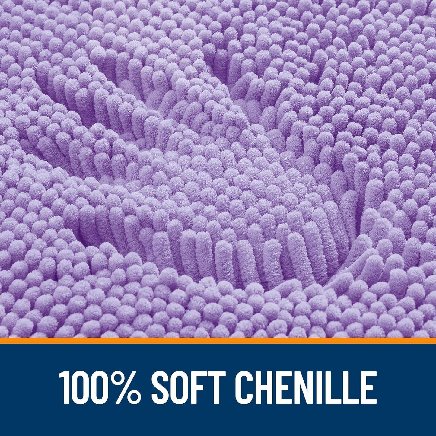 OLANLY Bathroom Rugs 47x24, Extra Soft Absorbent Chenille Bath Rugs, Rubber Backing Quick Dry, Machine Washable Bath Mats for Bathroom Floor, Tub and Shower, Home Decor Accessories, Lavender