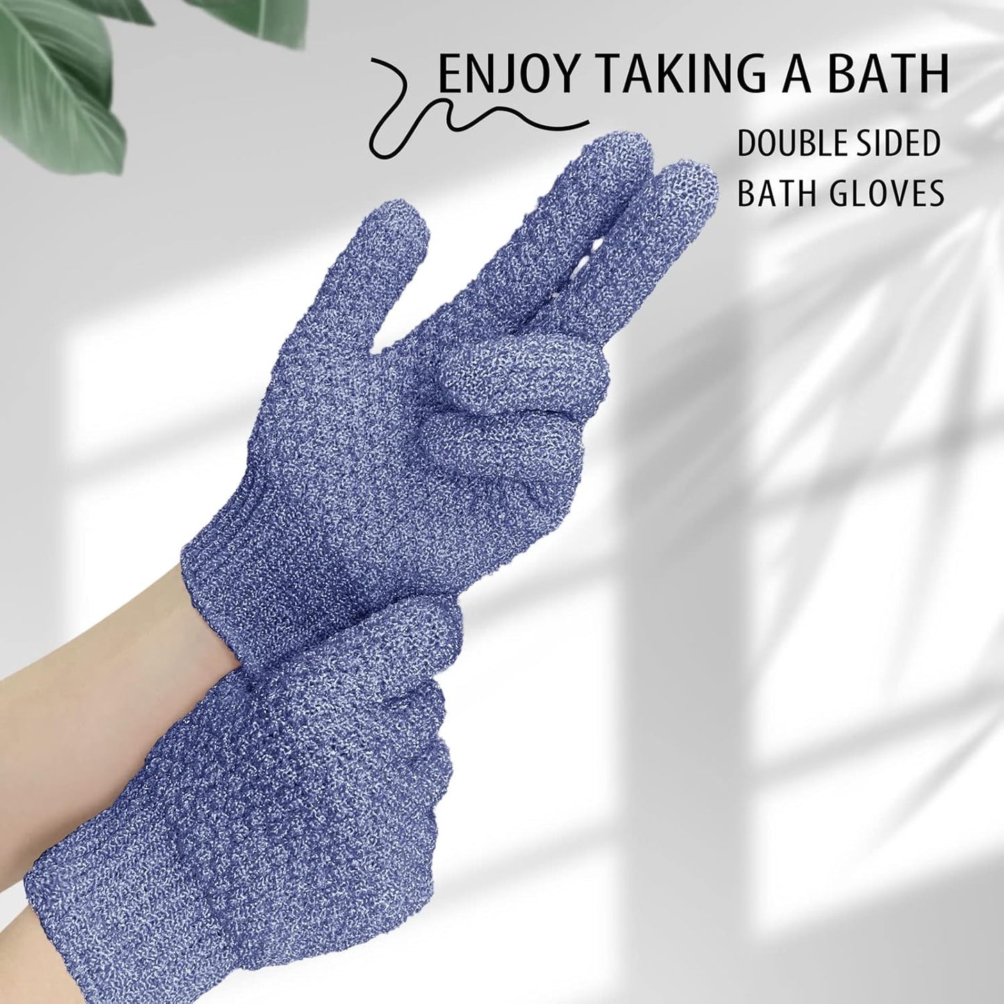 Evridwear Exfoliating Glove for Shower Man and Women, Dual Texture Bath Body Scrub Gloves Dead Skin Cell Remover for Massage (3 Pairs Heavy)