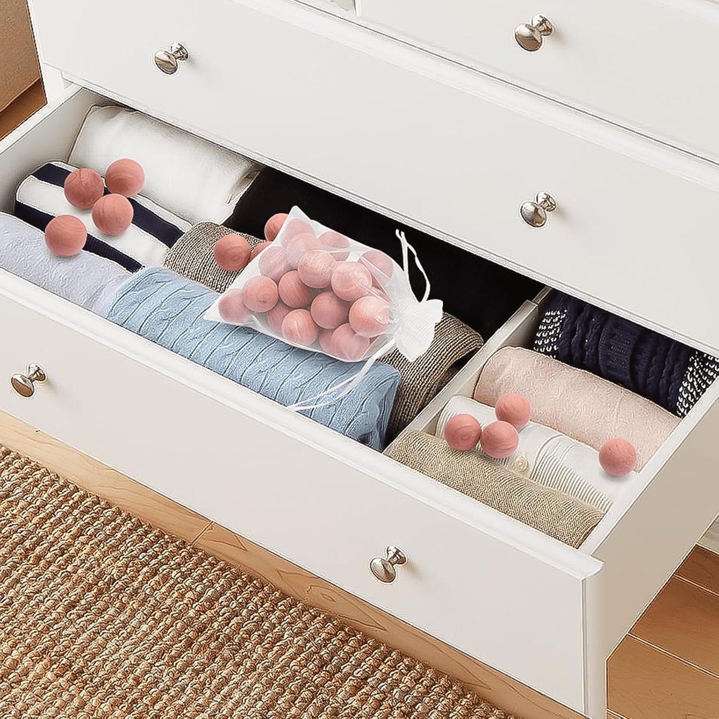 Homode Cedar Balls, Cedar Blocks for Clothes Storage, 100 Pcs Cedar Balls for Closets and Drawers, Scented Cedar Wood Chips Cedar Closet Freshener