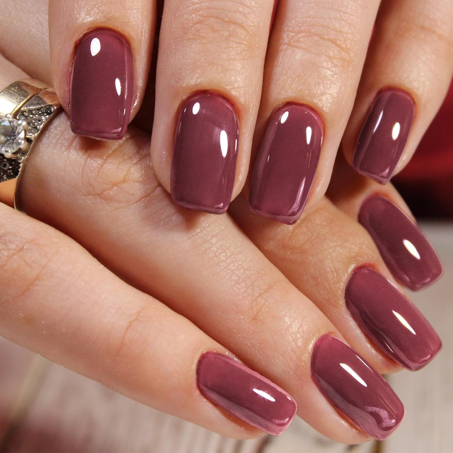 Semi Cured Gel Nail Strips-Salon Quality Semi-Cured Gel Press On Nails Stickers Perfect for Busy Women & Parents Works with Any UV/LED Lamps(Ochre)